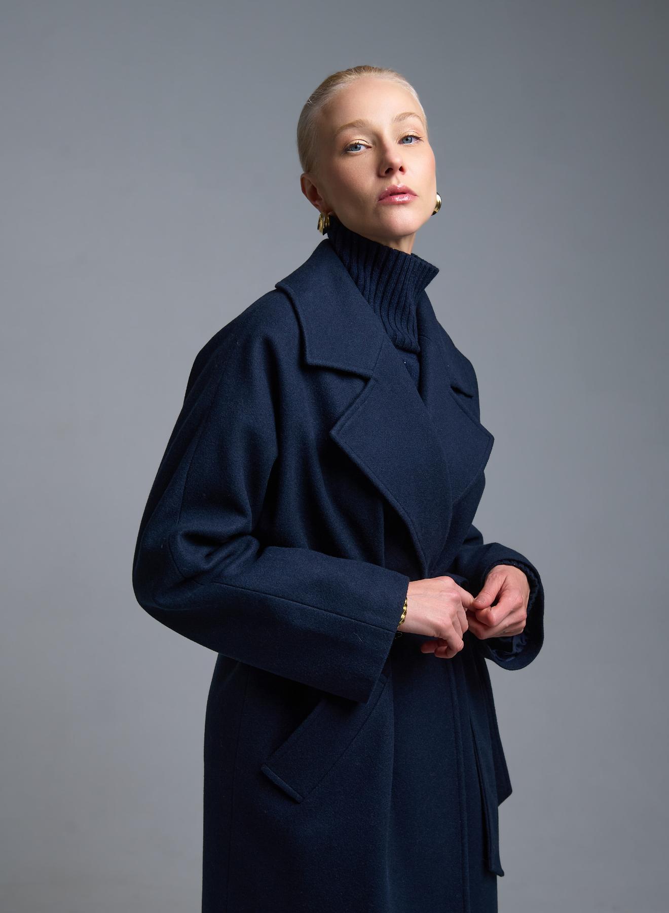 Dark Blue Coat with belt Motel - 2