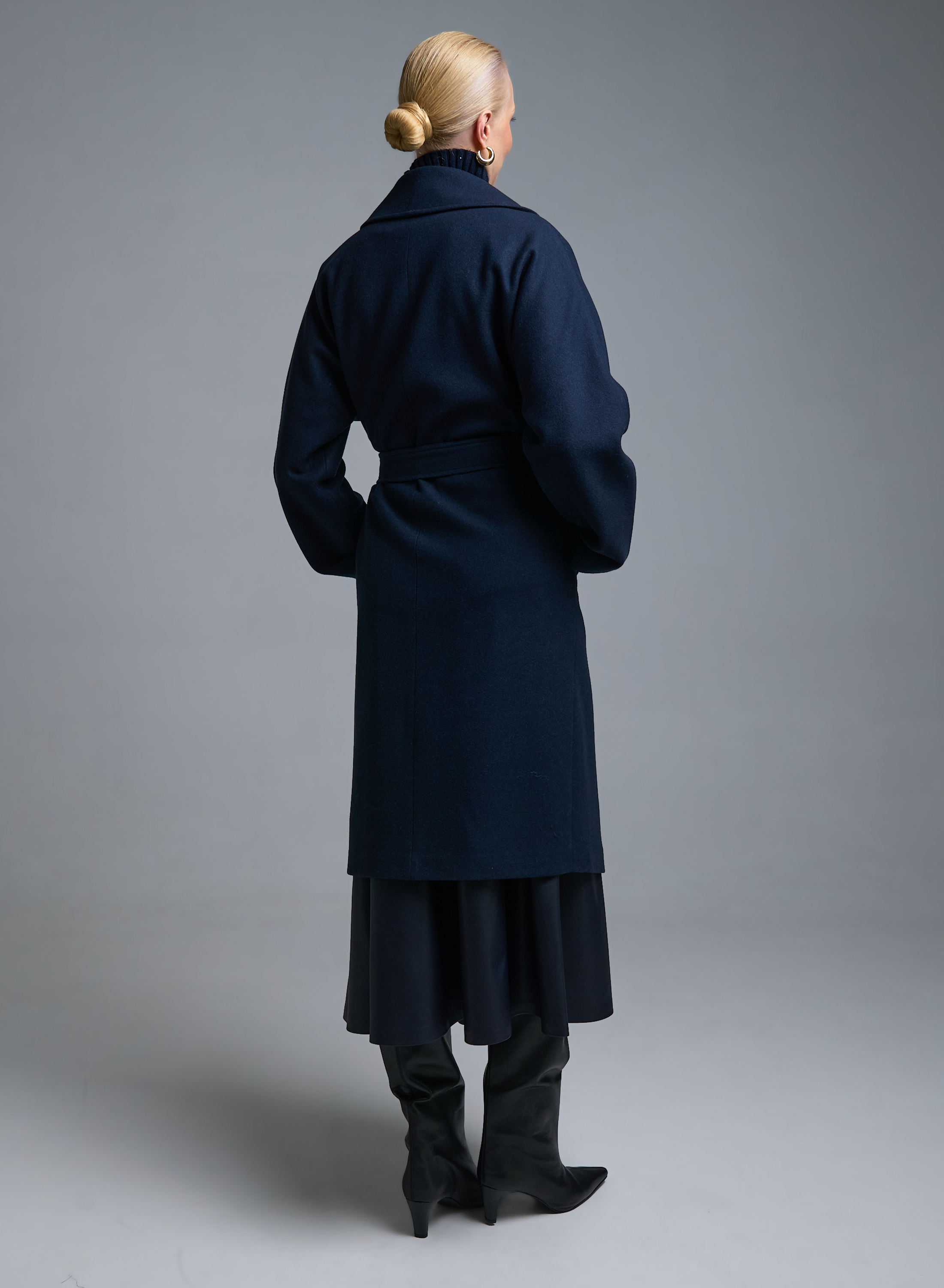 Dark Blue Coat with belt Motel - 4