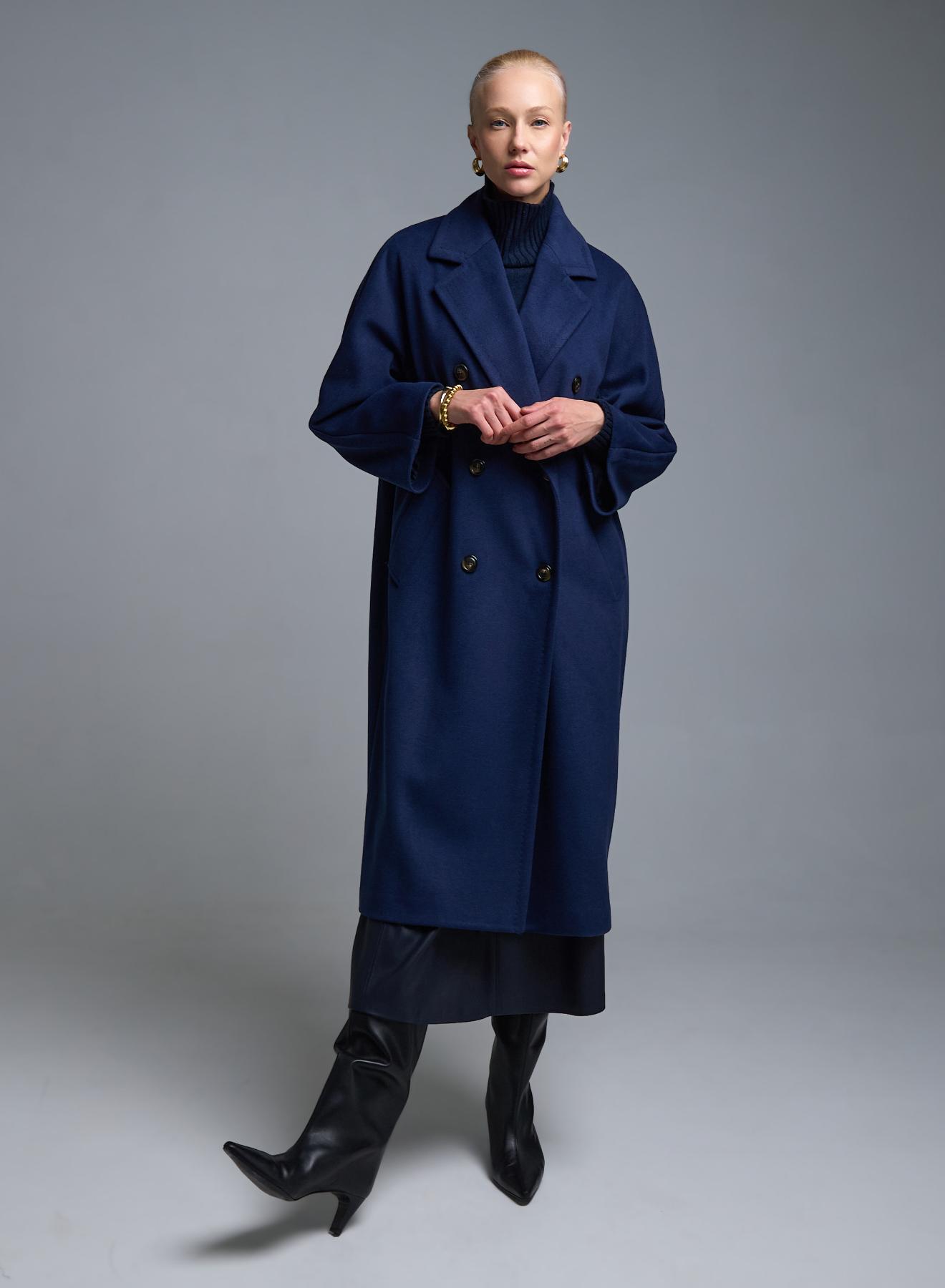 Μπλε σταυροκούμπωτο Παλτό Tensione In - 2