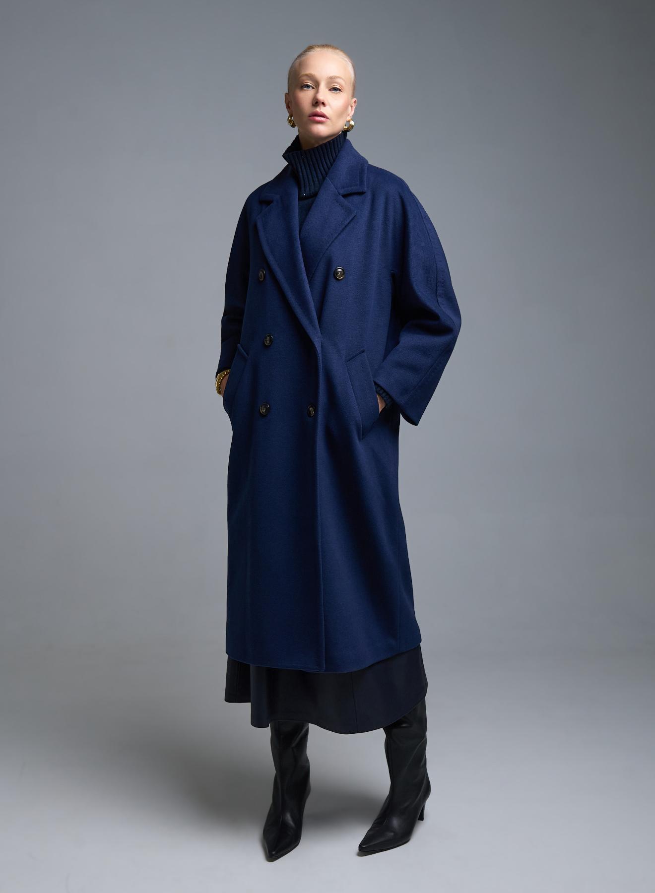 Μπλε σταυροκούμπωτο Παλτό Tensione In - 1