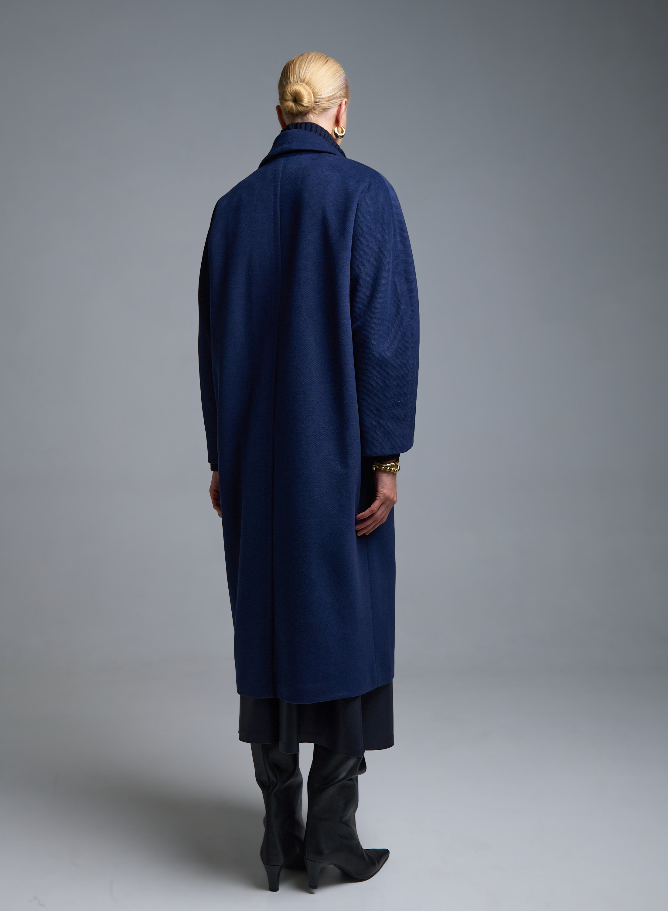 Μπλε σταυροκούμπωτο Παλτό Tensione In - 6