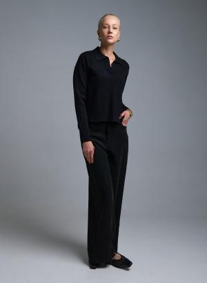 Black loose fit velvet style Trousers Motel - 53314