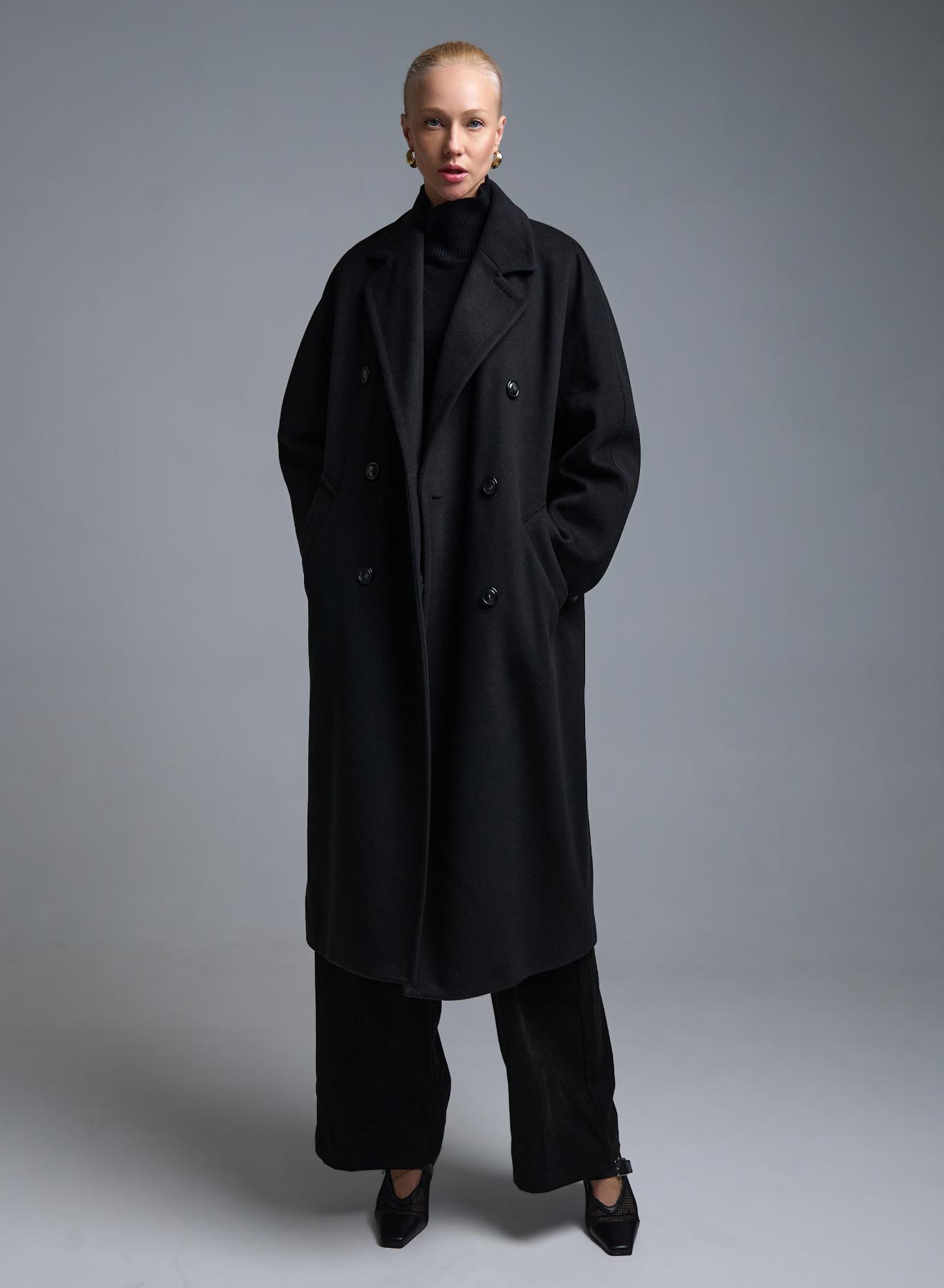 Μαύρο σταυροκούμπωτο Παλτό Tensione In - 1