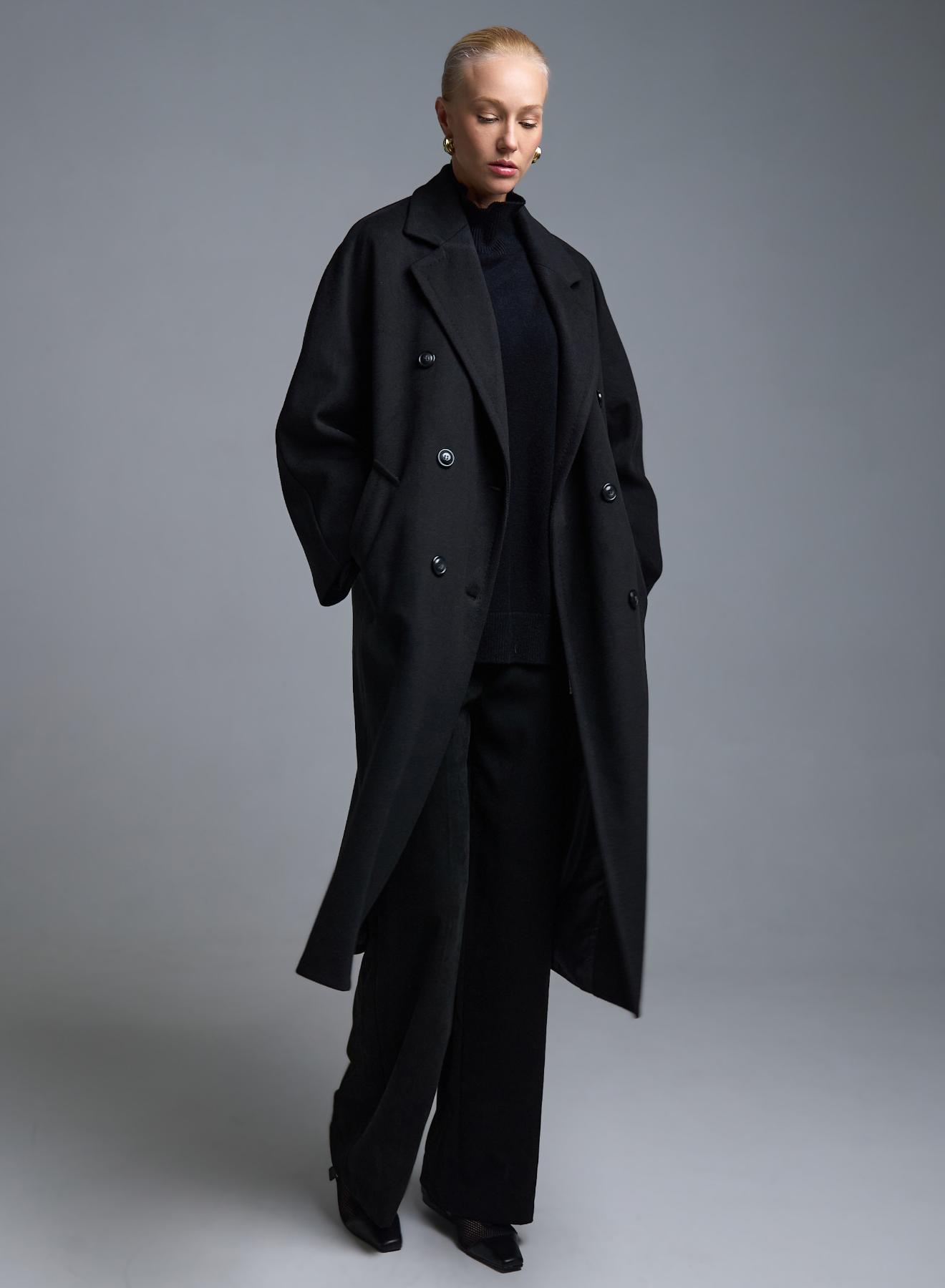 Μαύρο σταυροκούμπωτο Παλτό Tensione In - 3