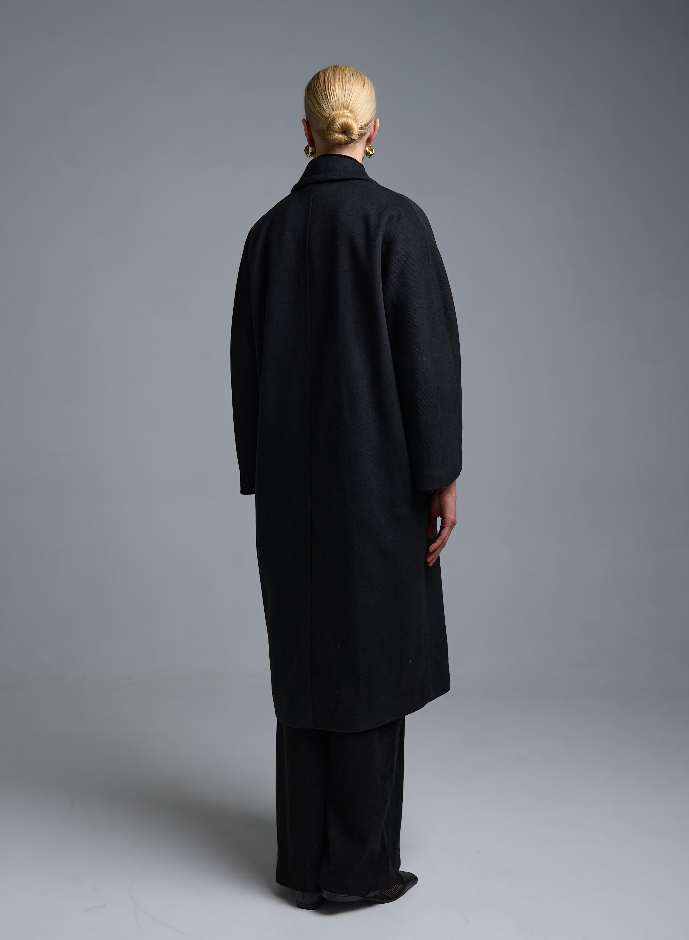 Μαύρο σταυροκούμπωτο Παλτό Tensione In - 7