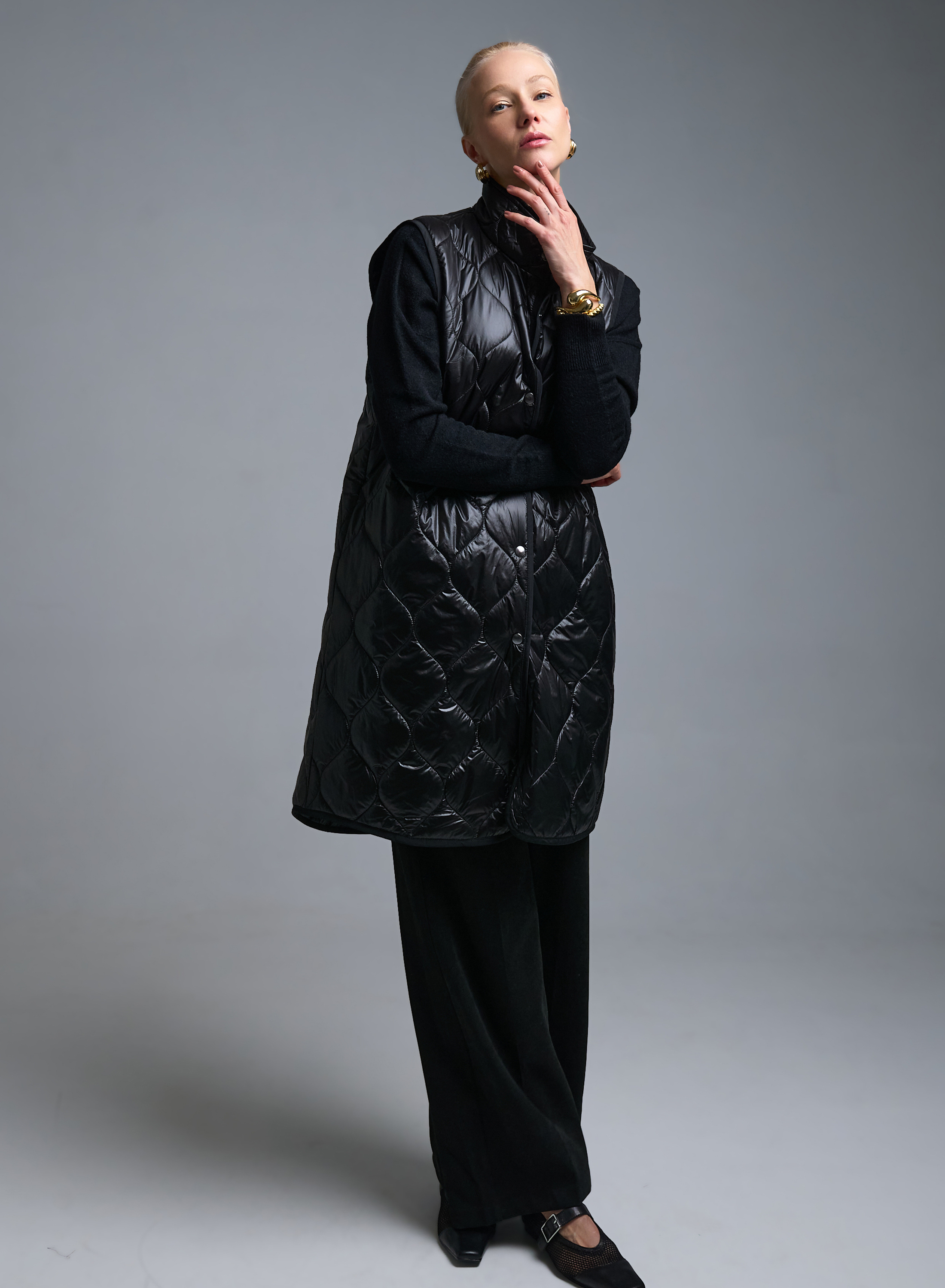 Μαύρο αμάνικο Μπουφάν με επένδυση Milla - 2