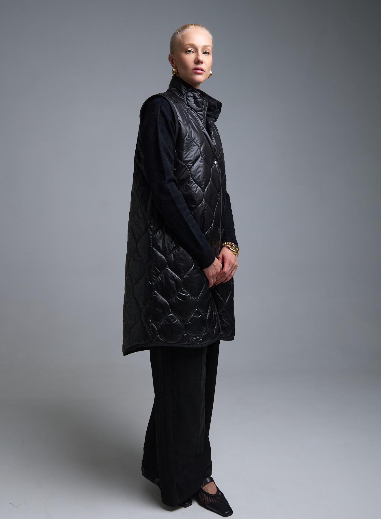 Μαύρο αμάνικο Μπουφάν με επένδυση Milla - 2