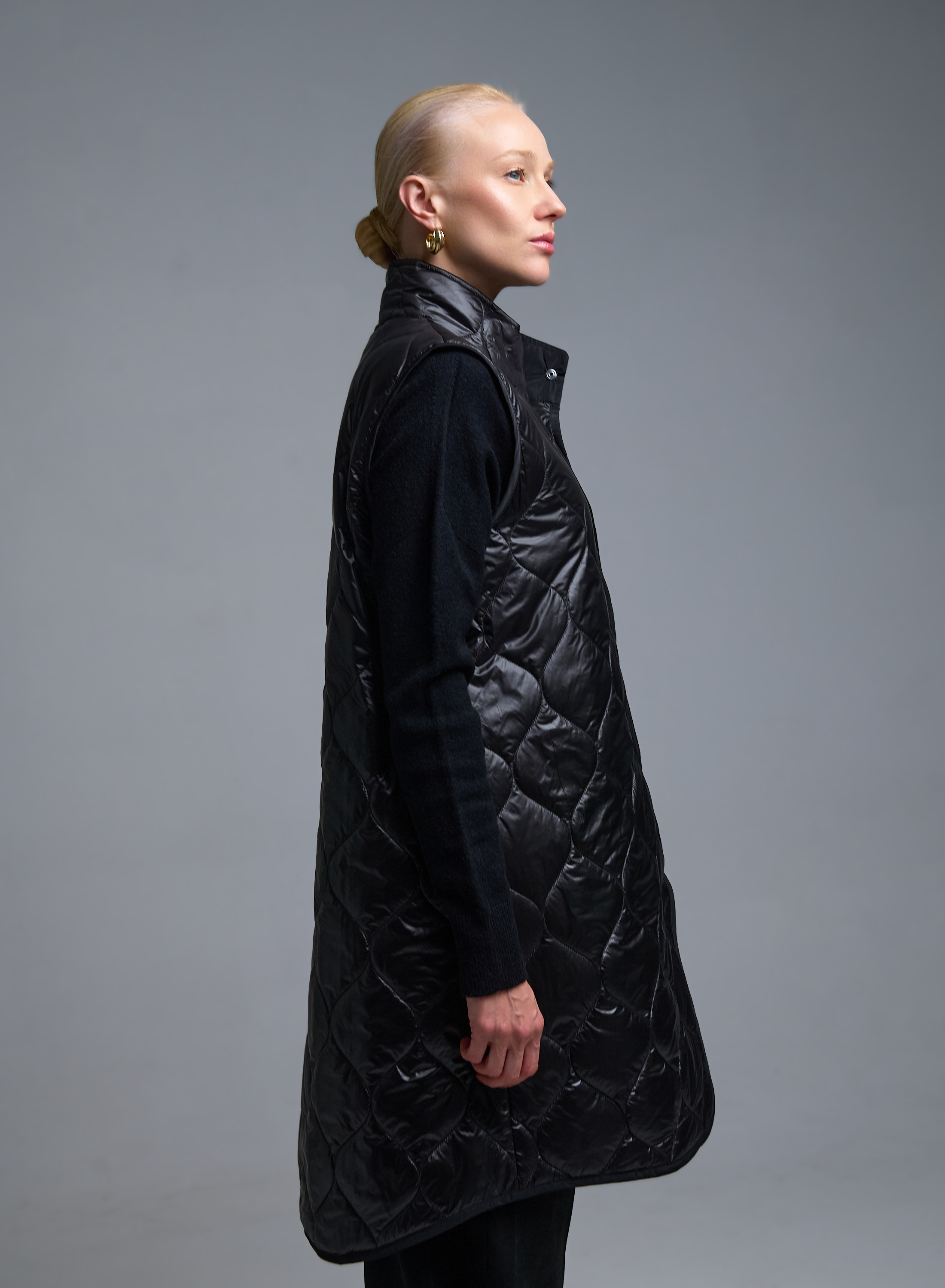 Μαύρο αμάνικο Μπουφάν με επένδυση Milla - 3