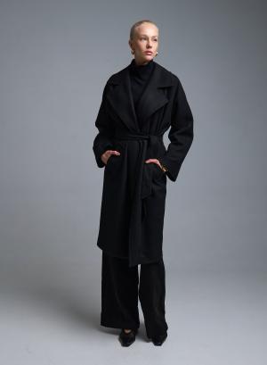 Μαύρο Παλτό με ζώνη Motel - 53373