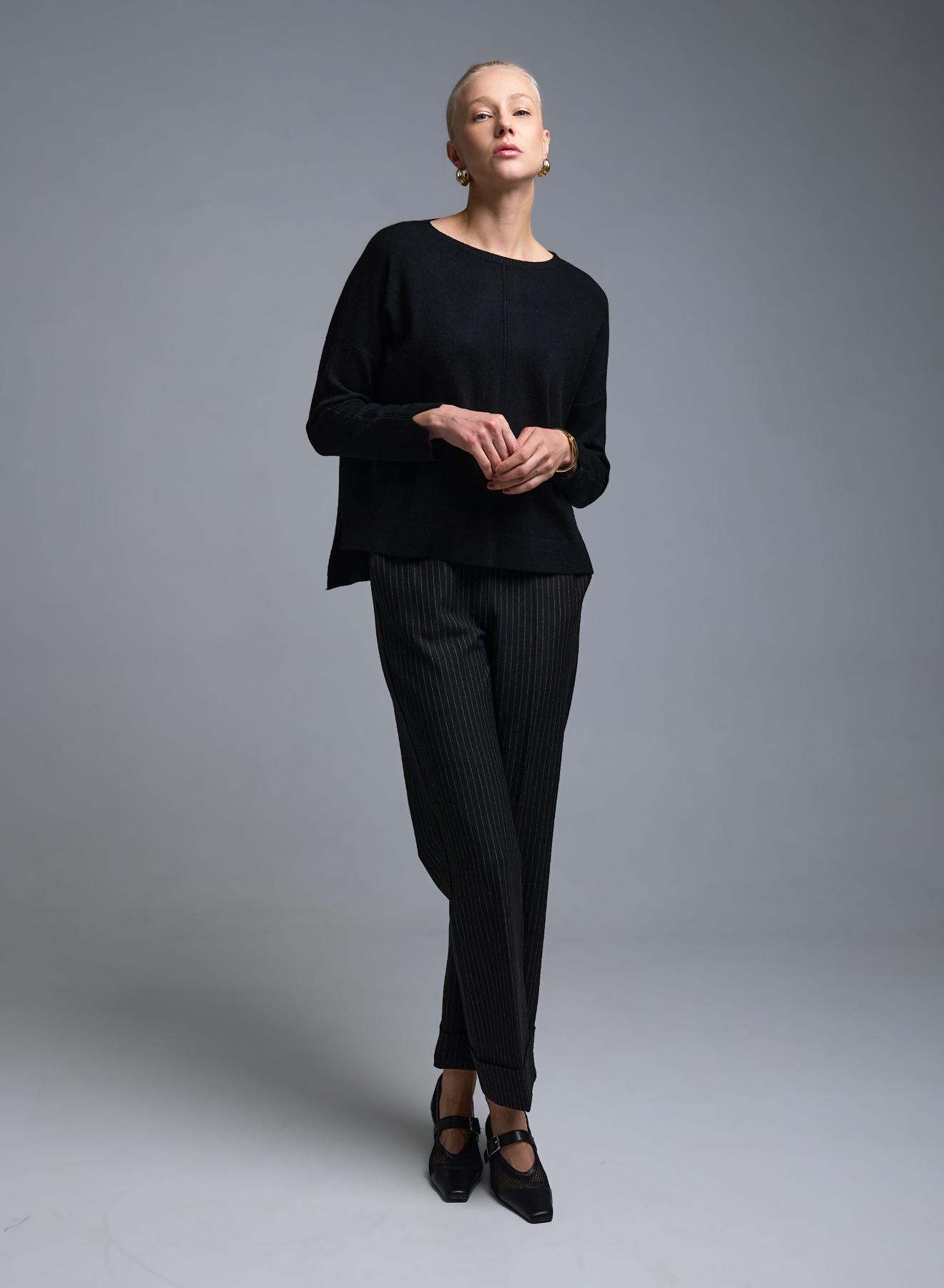 Black round neck Sweater Valentina Milano - 2