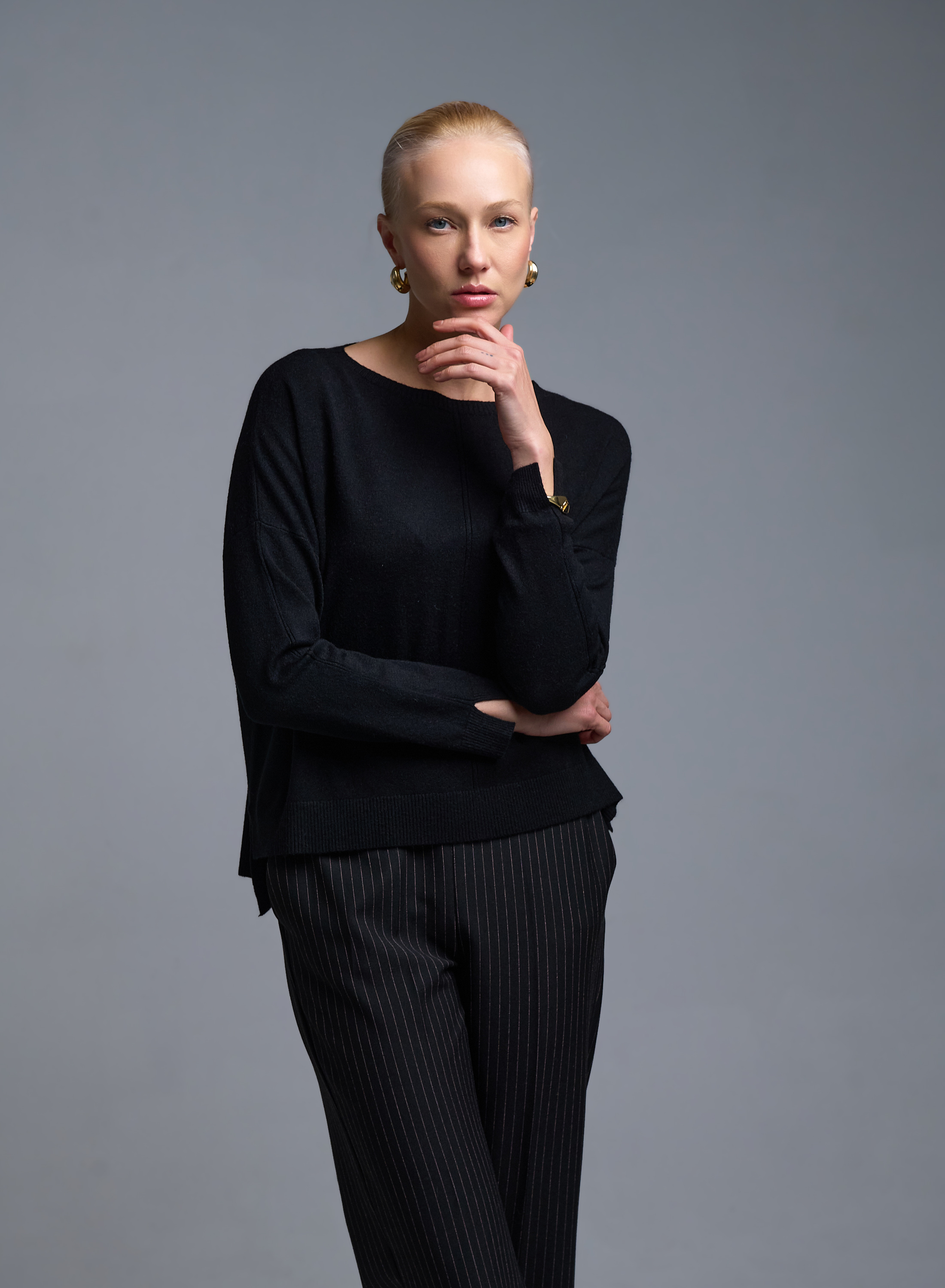 Black round neck Sweater Valentina Milano - 0