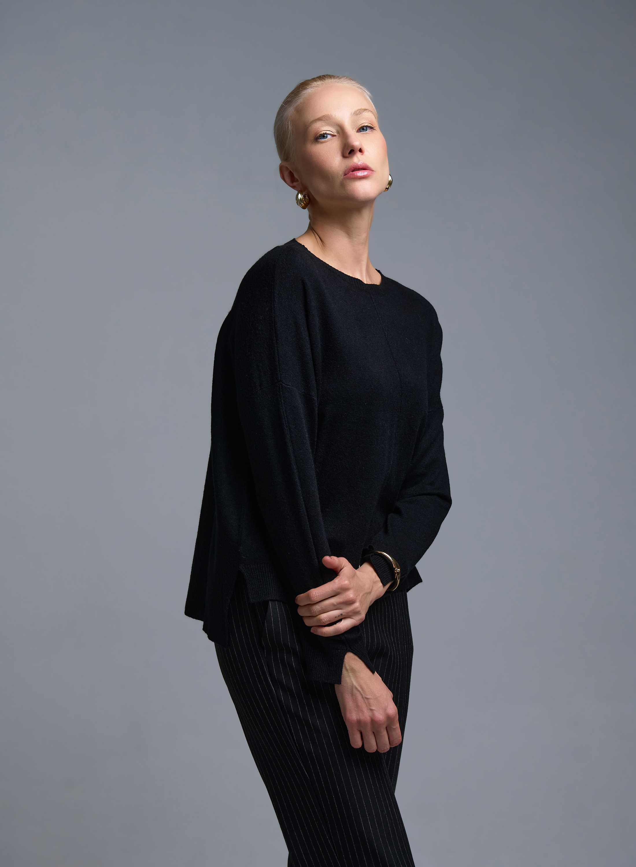 Black round neck Sweater Valentina Milano - 2
