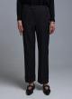 Black striped straight fit Trousers with turn ups and with elasticated rear waist Emme Marella - 1