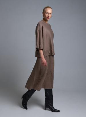 Taupe Σετ Μπλούζα και Φούστα Lara - 53476