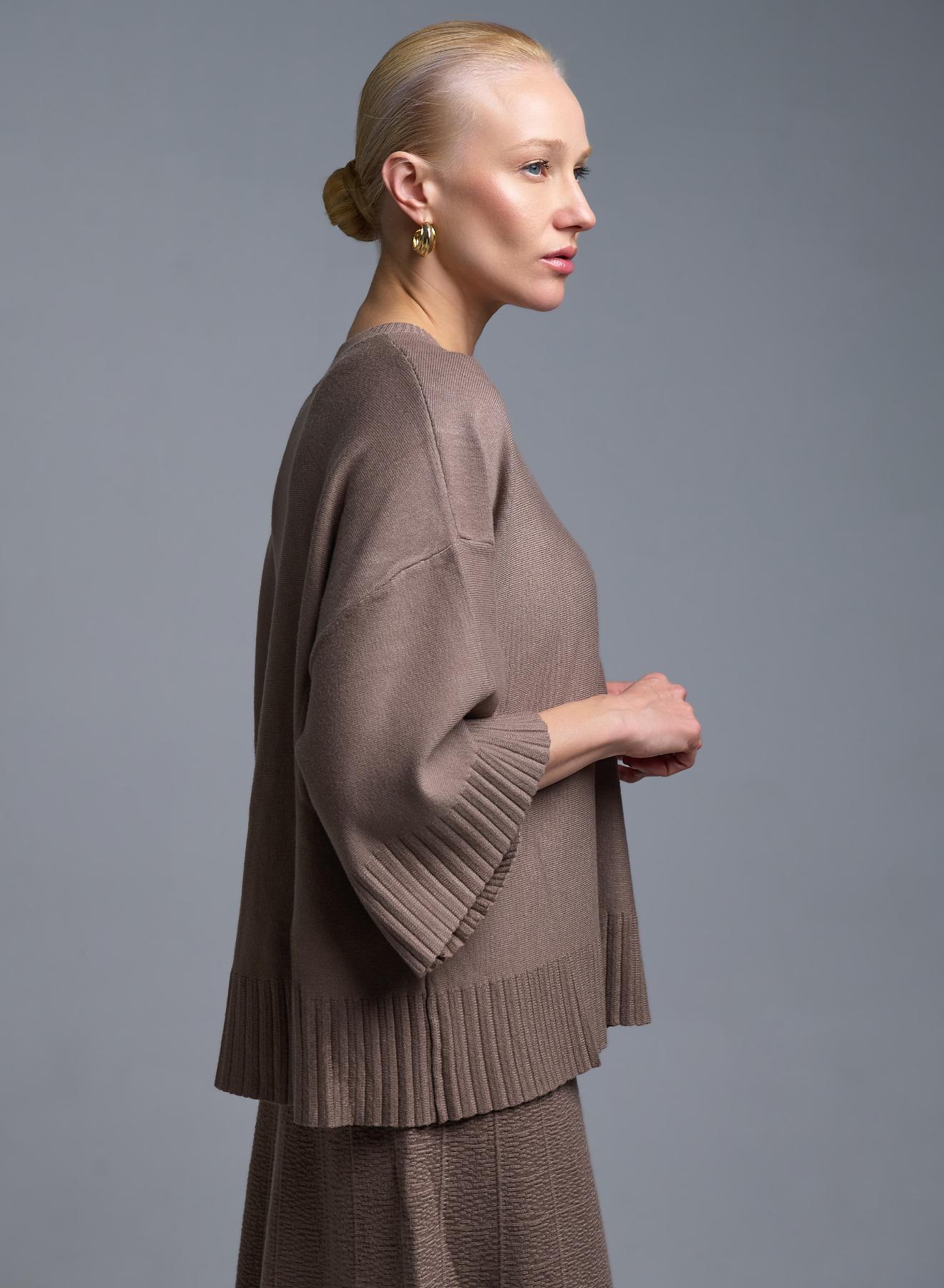 Taupe Σετ Μπλούζα και Φούστα Lara - 5