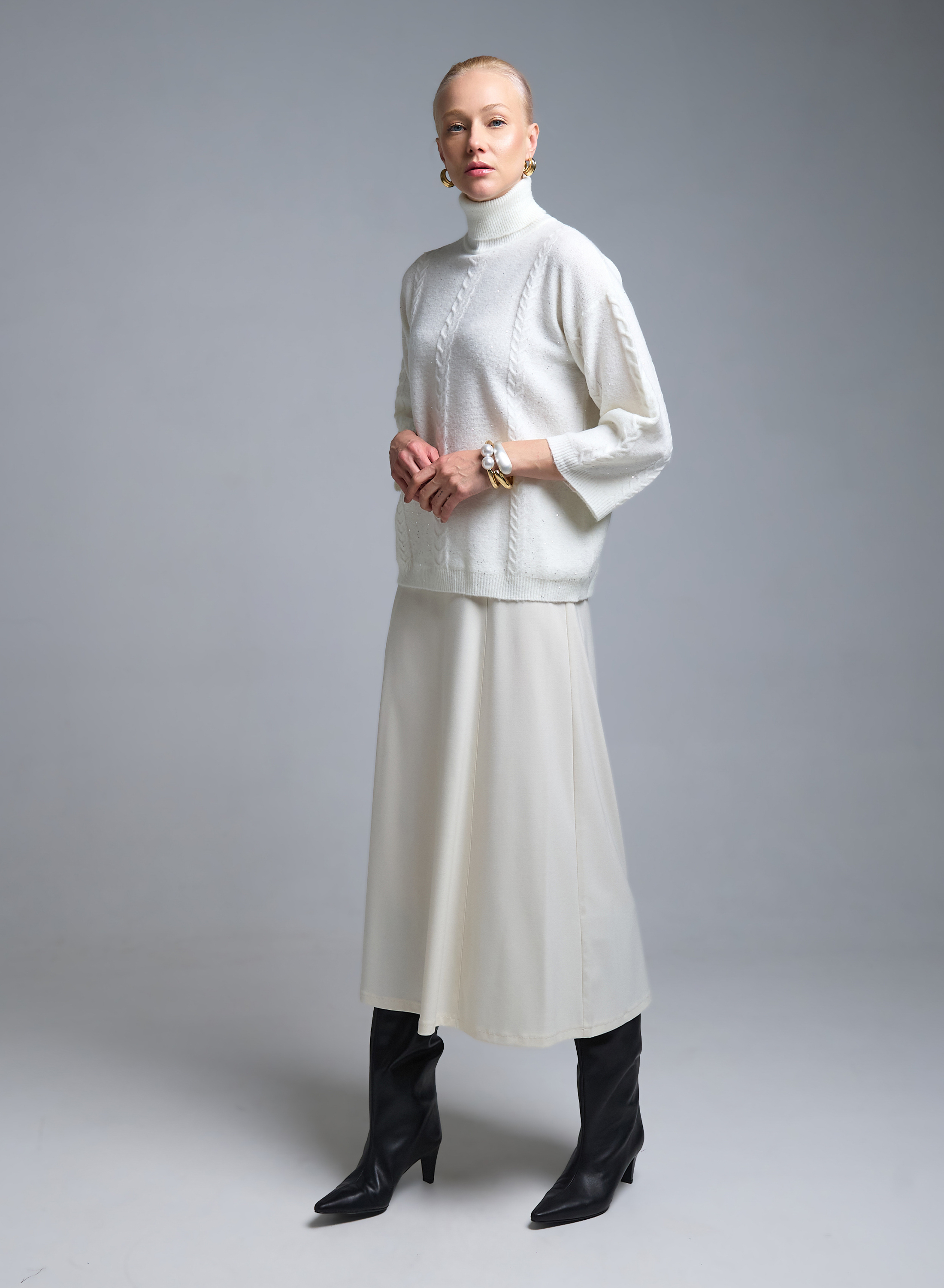 Εκρού Φούστα Emme Marella - 2