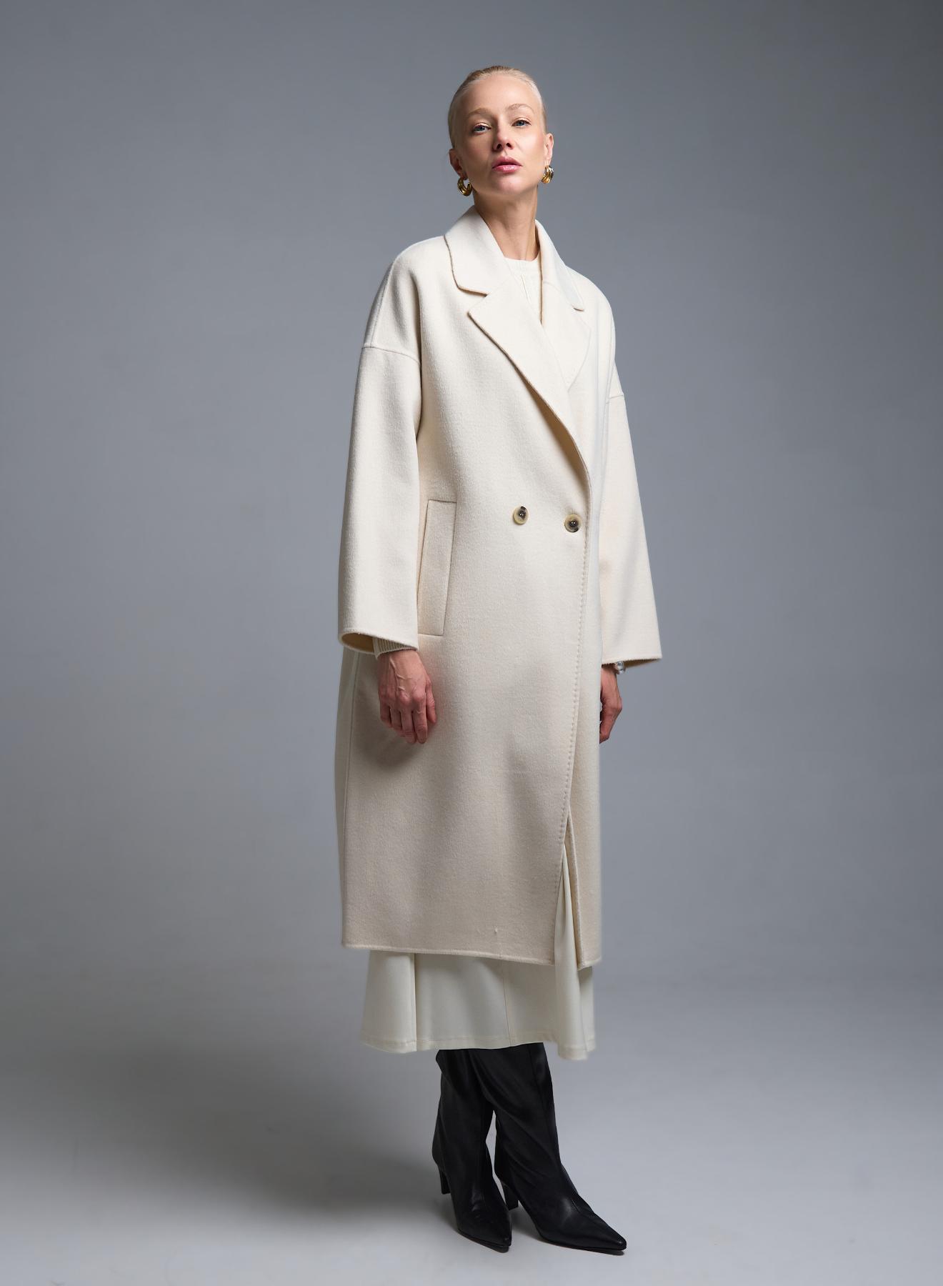 Ecru double breasted Coat Vicolo - 1