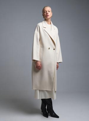 Ecru double breasted Coat Vicolo - 53560