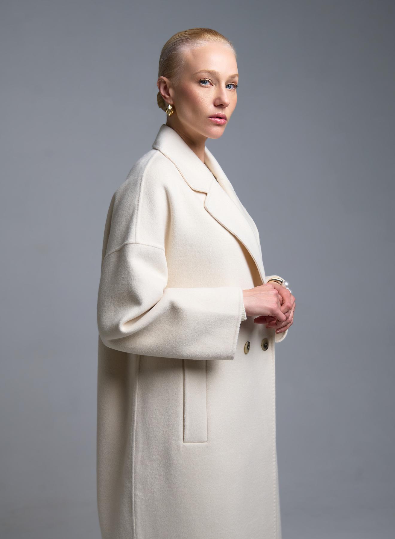 Ecru double breasted Coat Vicolo - 2