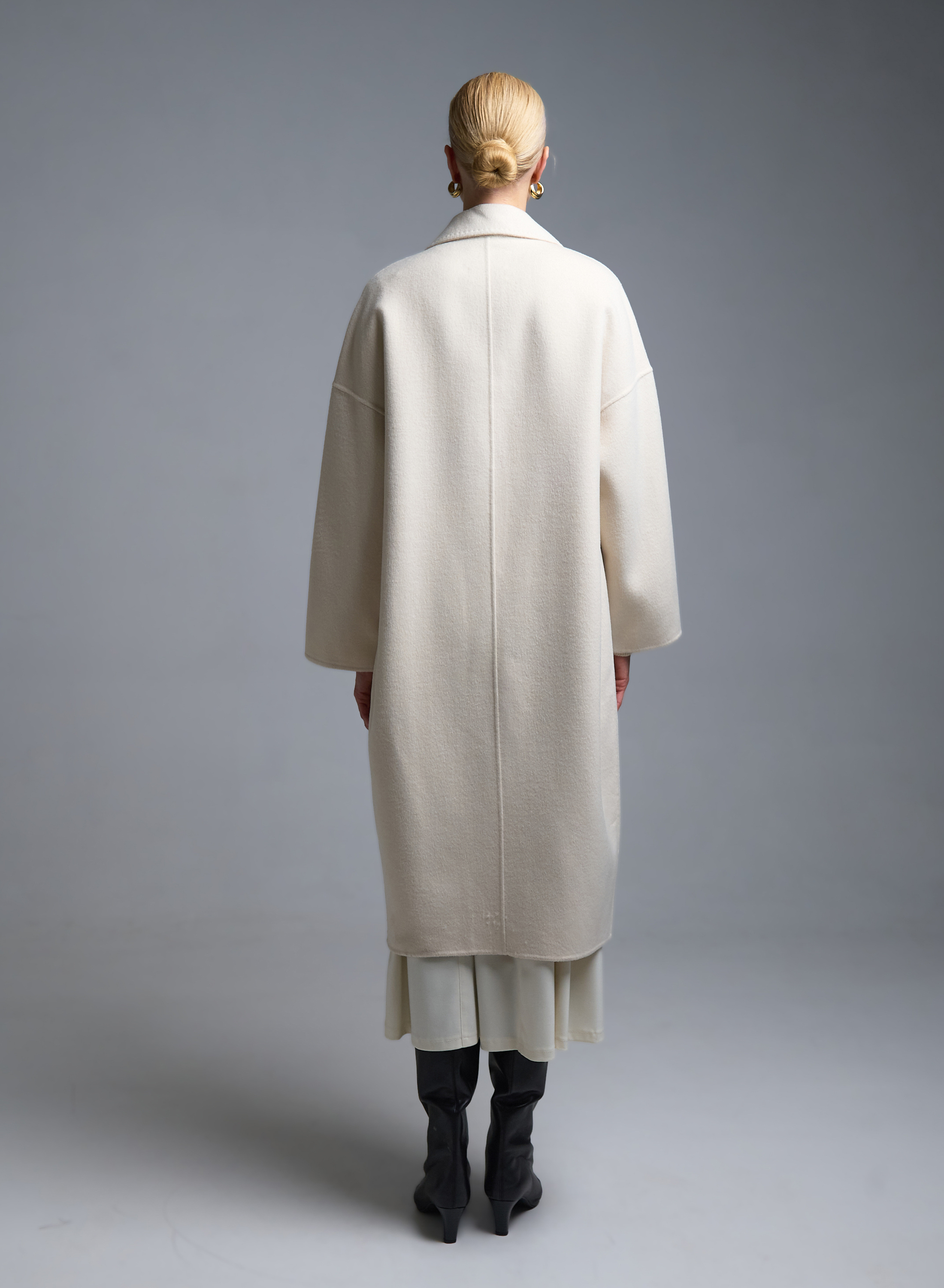 Ecru double breasted Coat Vicolo - 4