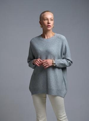 Γκρι Πουλόβερ σε χαλαρή γραμμή Valentina Milano - 53569