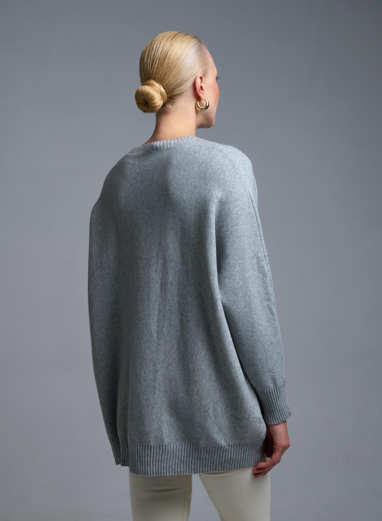 Γκρι Πουλόβερ σε χαλαρή γραμμή Valentina Milano - 4