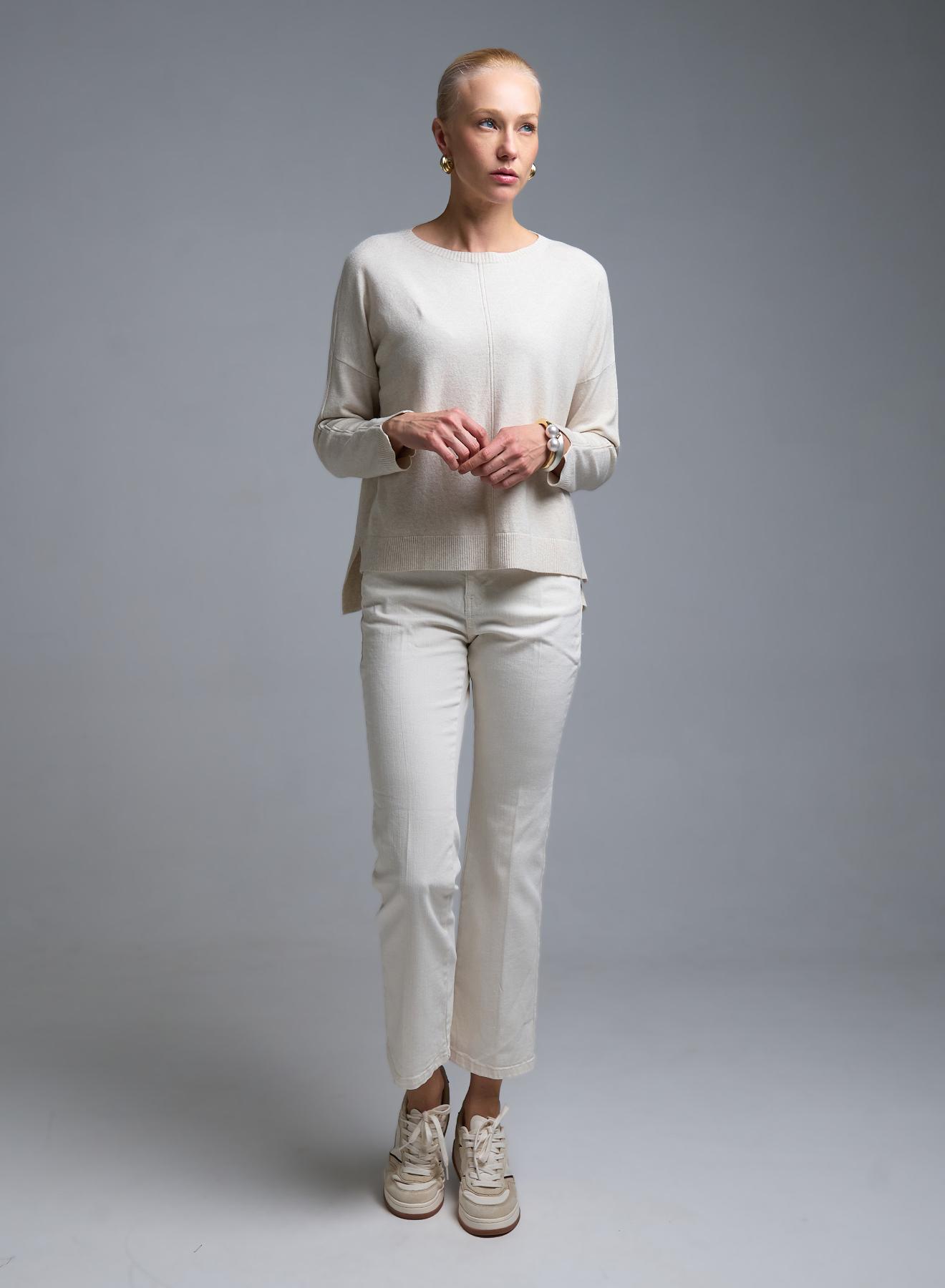 Ecru Trousers with a slight flare Emme Marella - 2