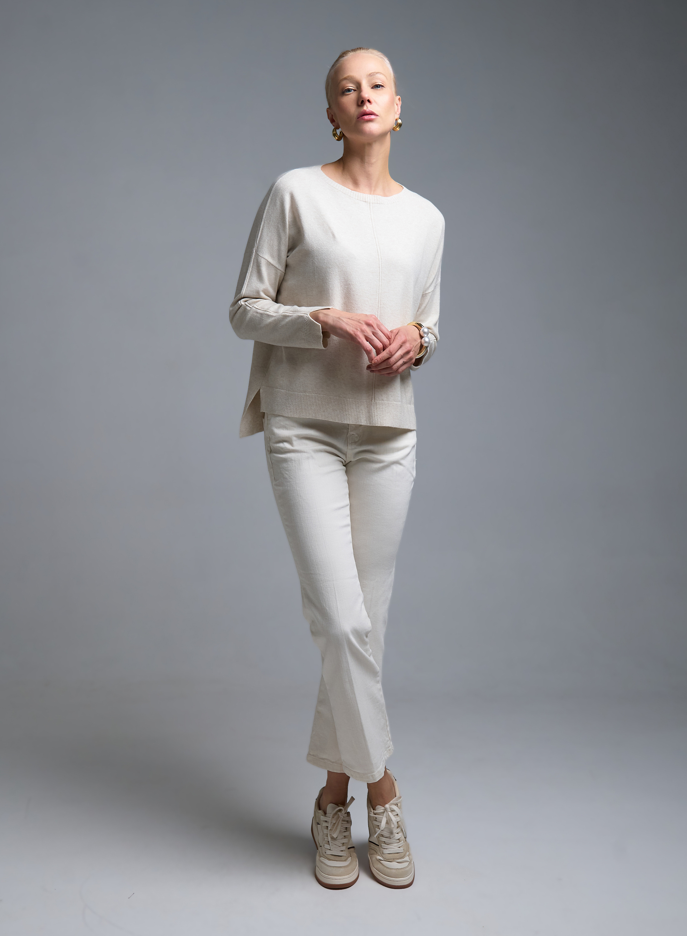 Ecru Trousers with a slight flare Emme Marella - 0