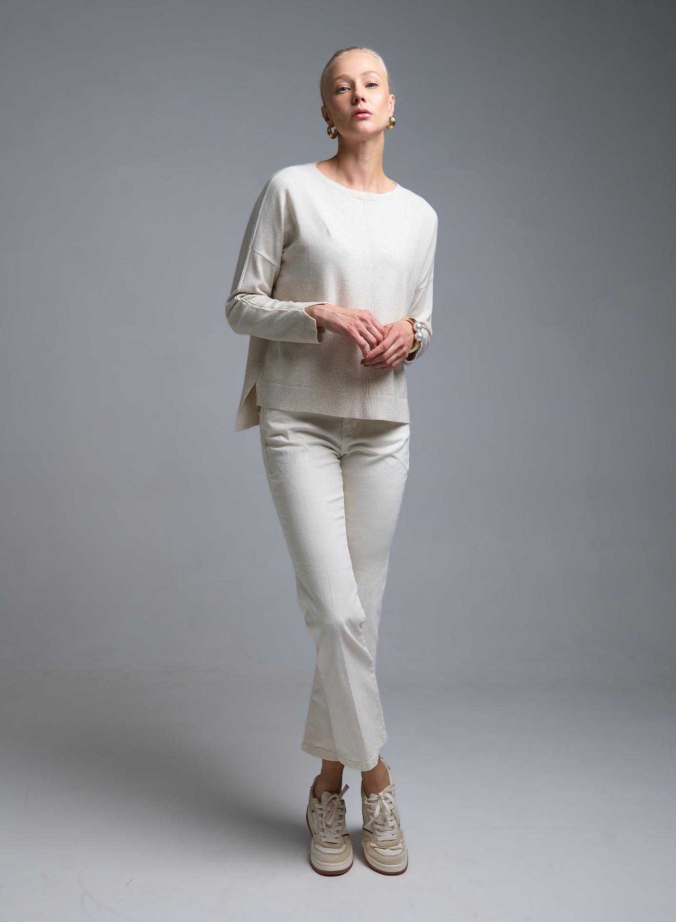 Ecru Trousers with a slight flare Emme Marella - 1