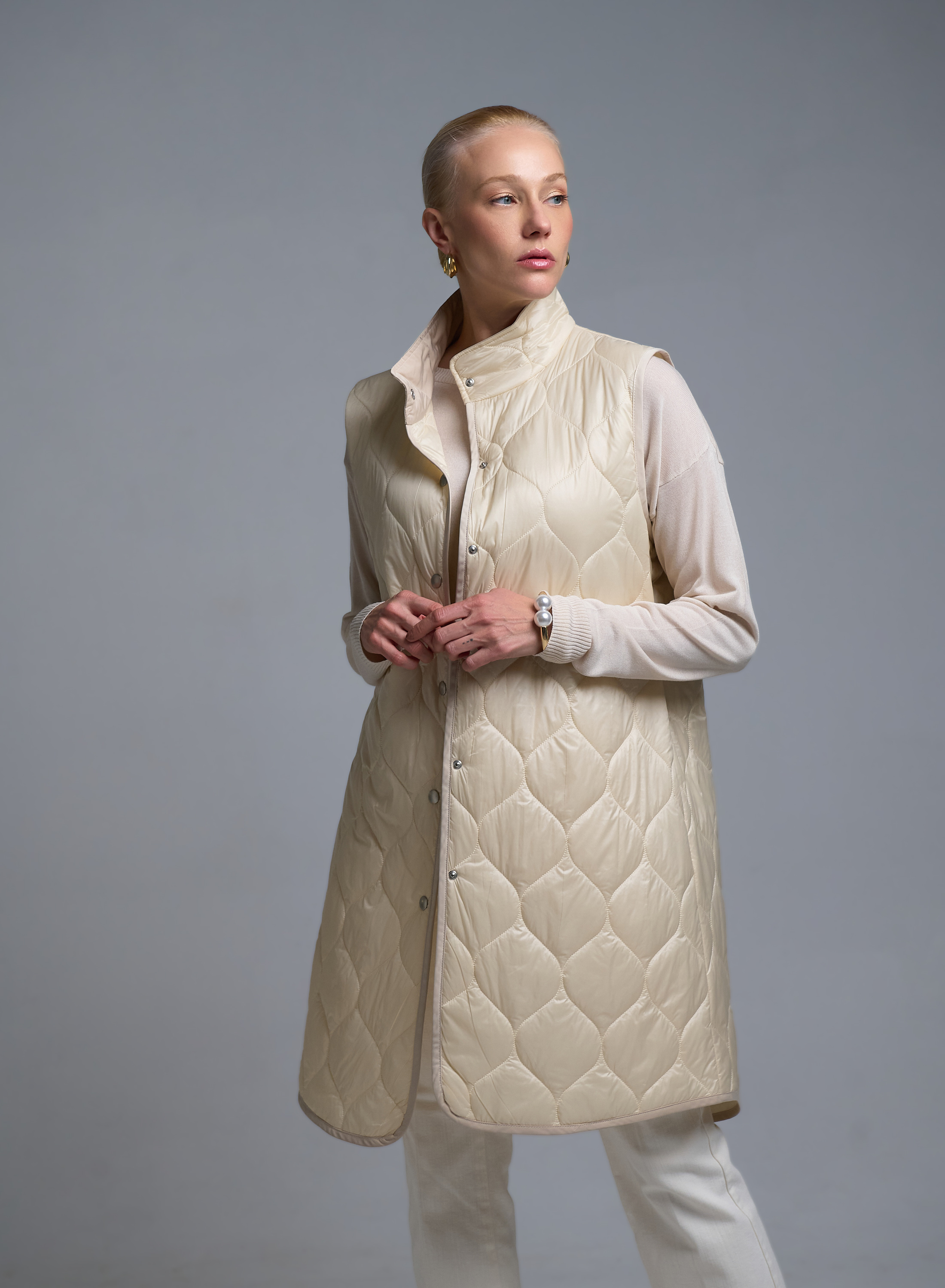 Βανίλια αμάνικο Μπουφάν με επένδυση Milla - 1