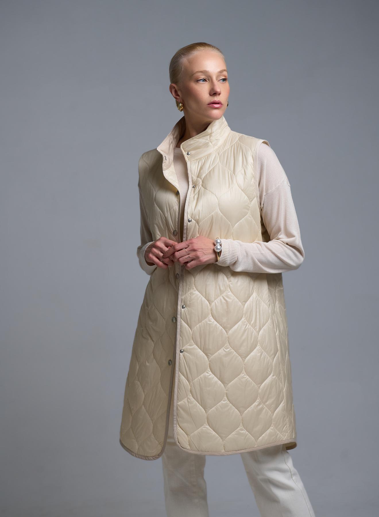 Βανίλια αμάνικο Μπουφάν με επένδυση Milla - 2