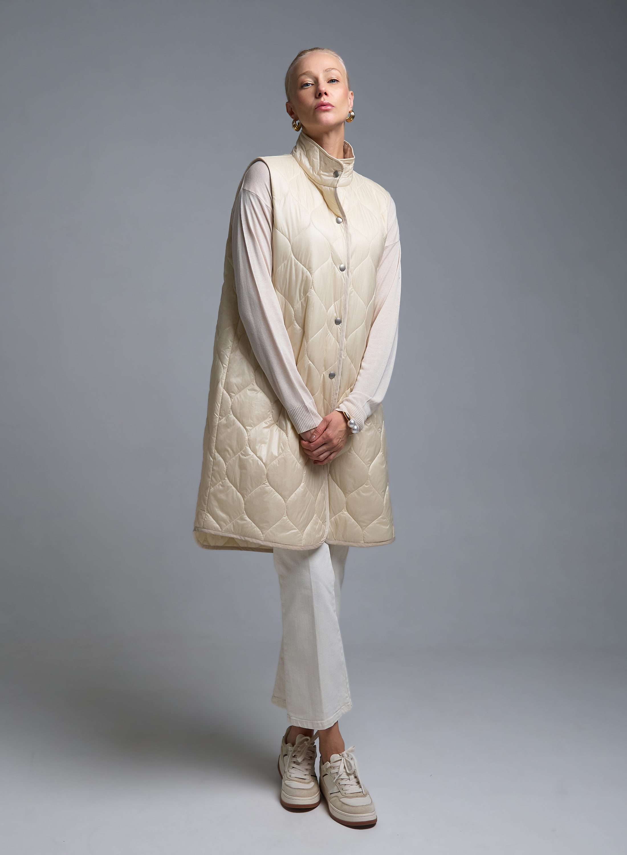 Βανίλια αμάνικο Μπουφάν με επένδυση Milla - 3