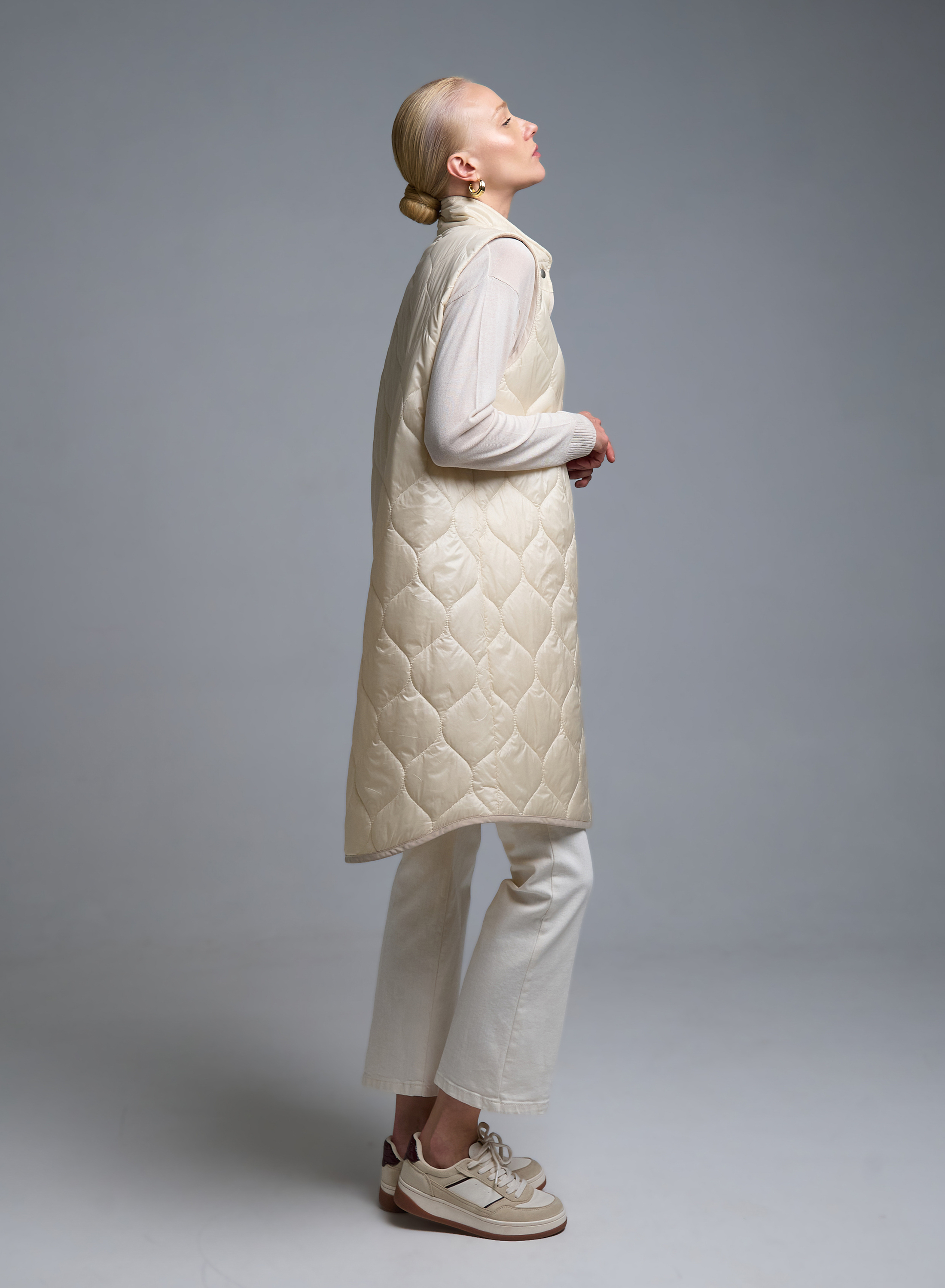 Βανίλια αμάνικο Μπουφάν με επένδυση Milla - 4