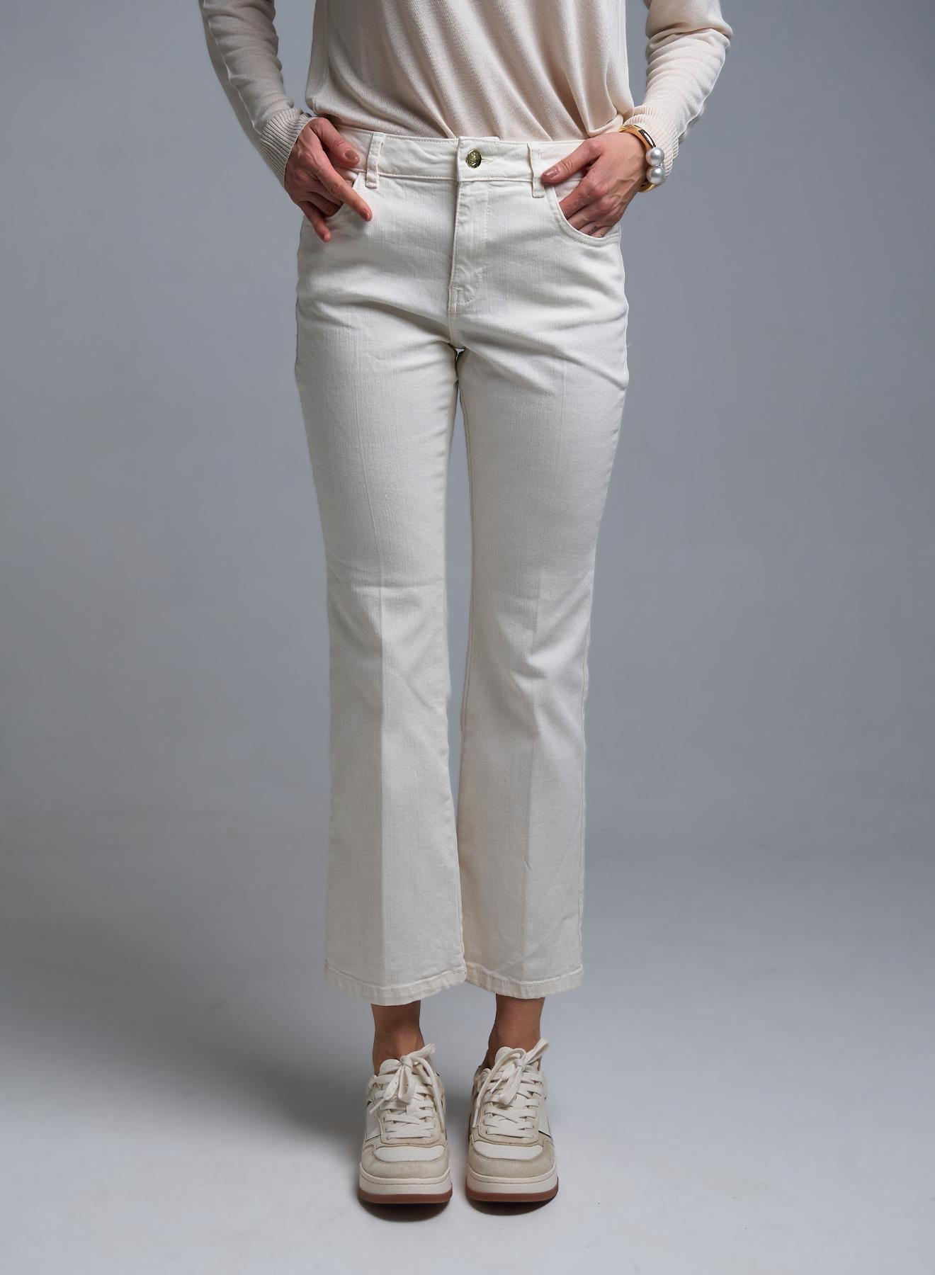 Ecru Trousers with a slight flare Emme Marella - 3