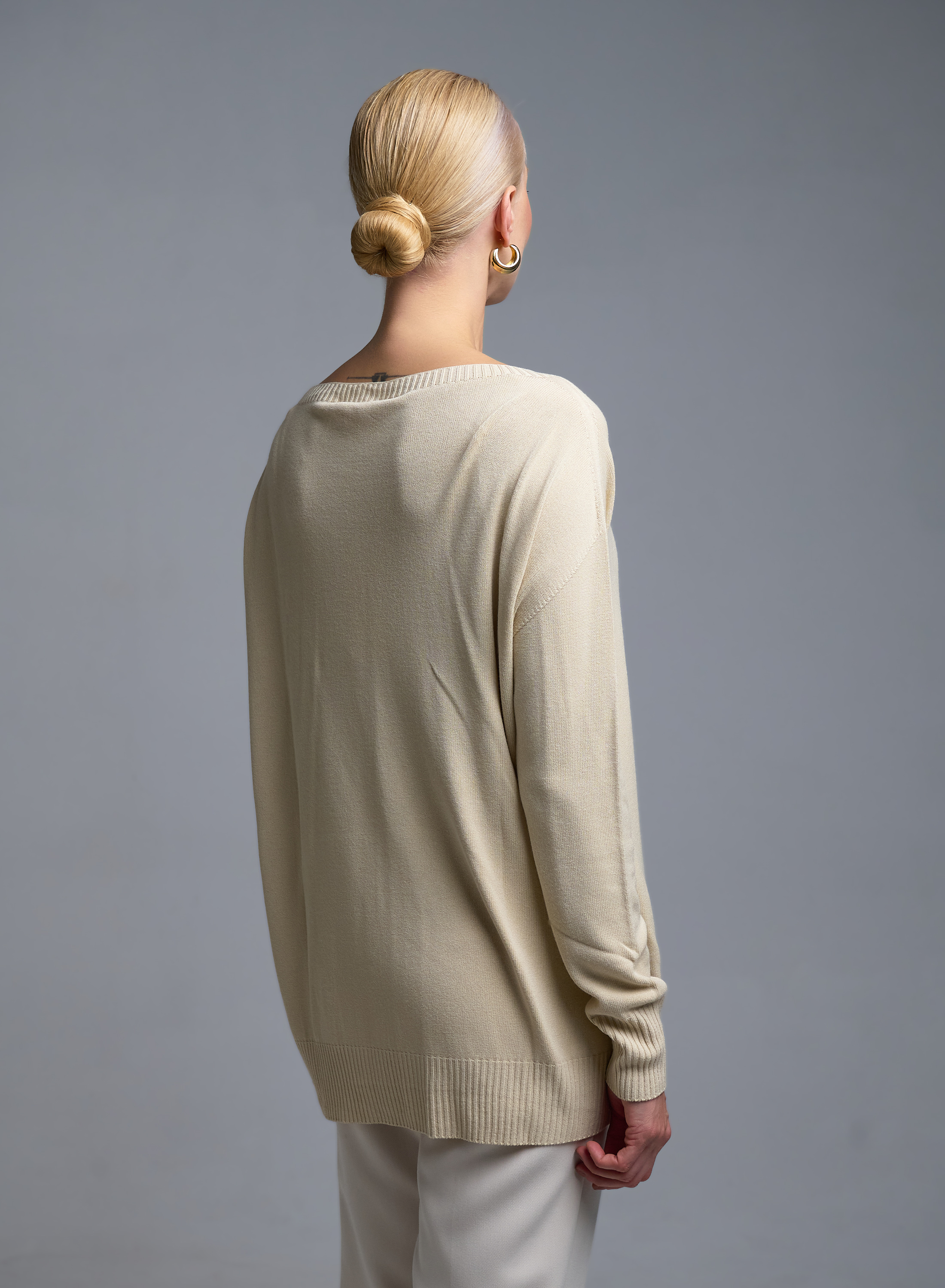 Βανίλια πλεκτή Μπλούζα Kontatto - 5