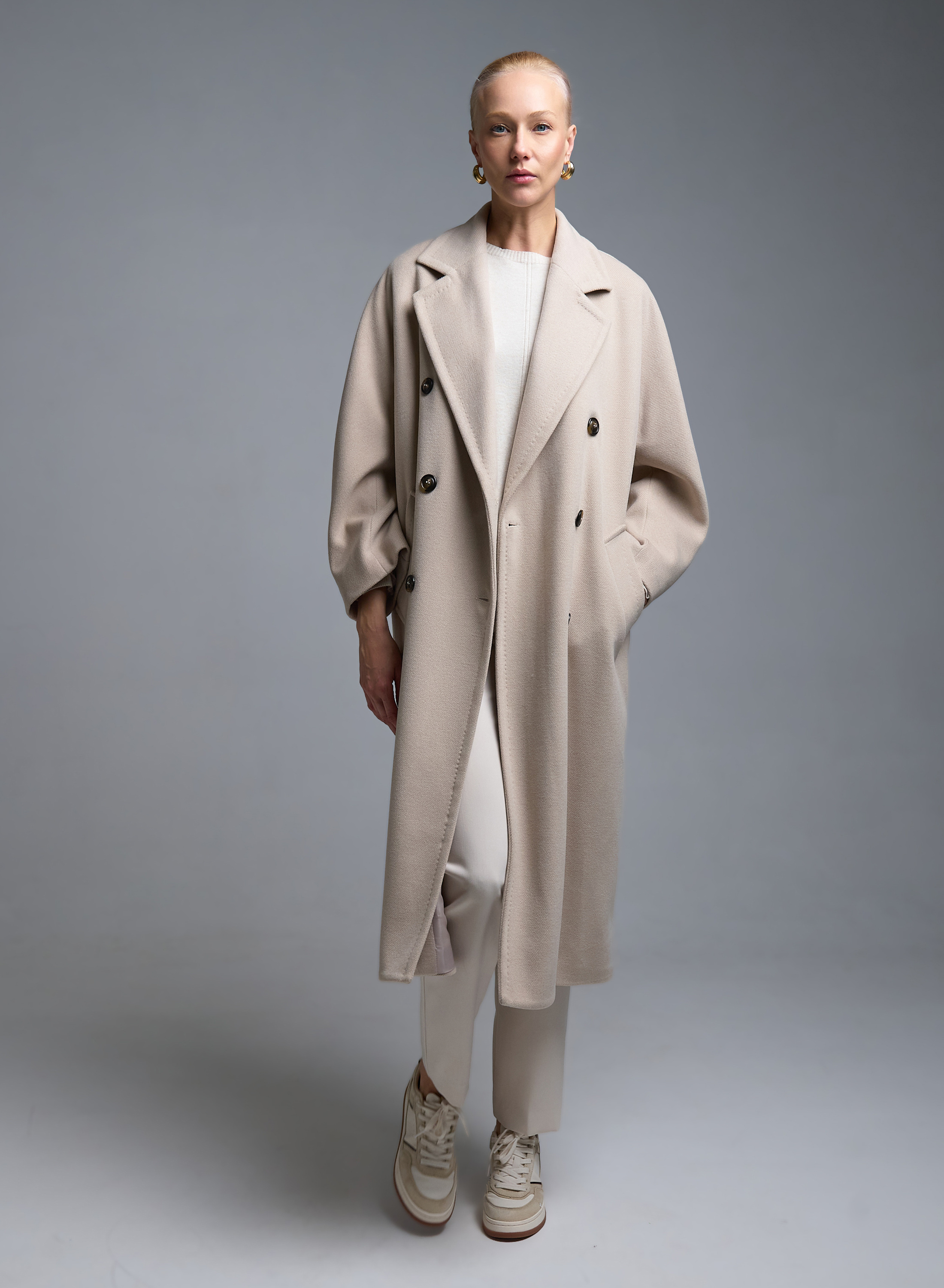 Ecrou double breasted Coat Tensione In - 3