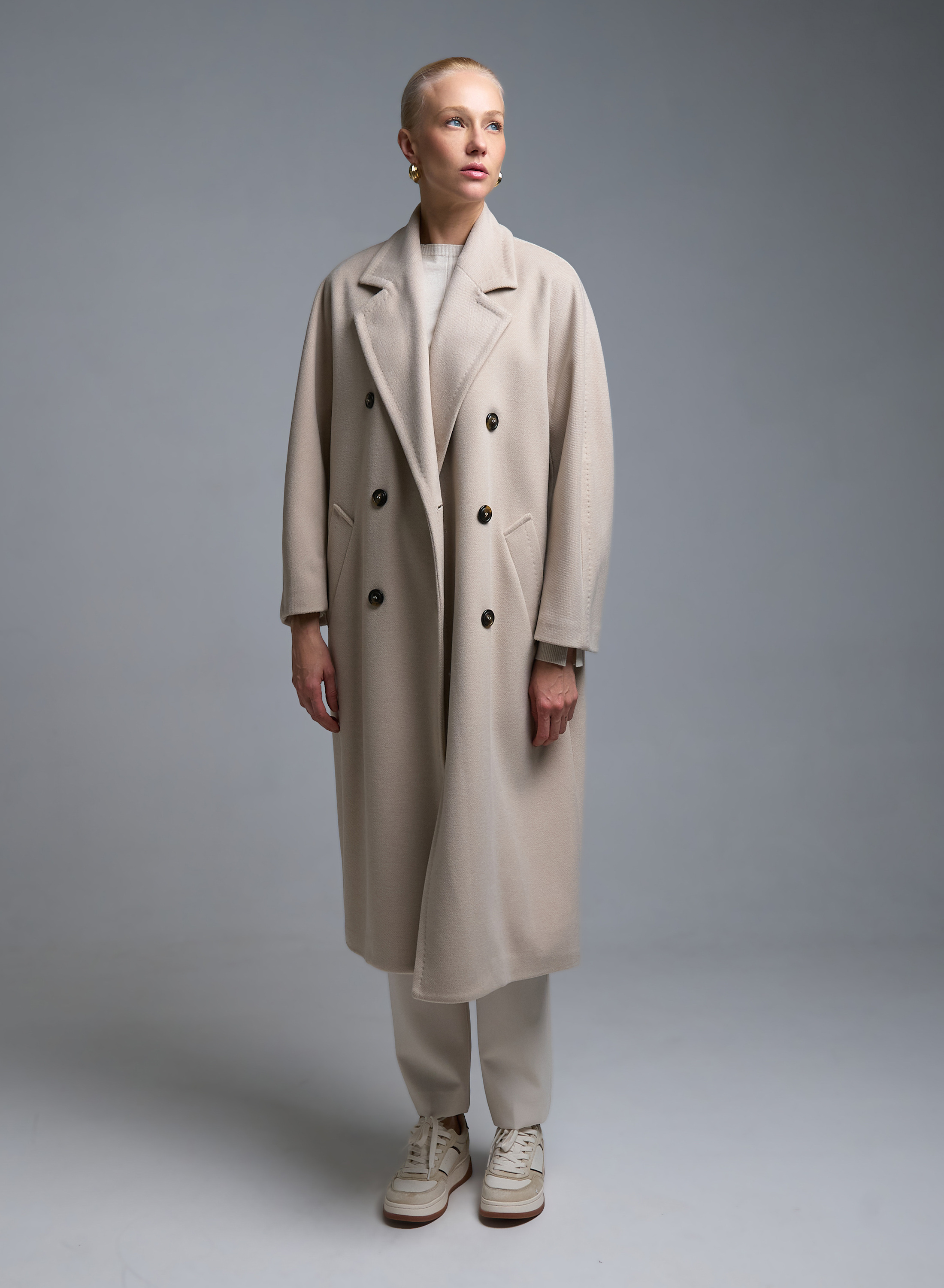 Ecrou double breasted Coat Tensione In - 2