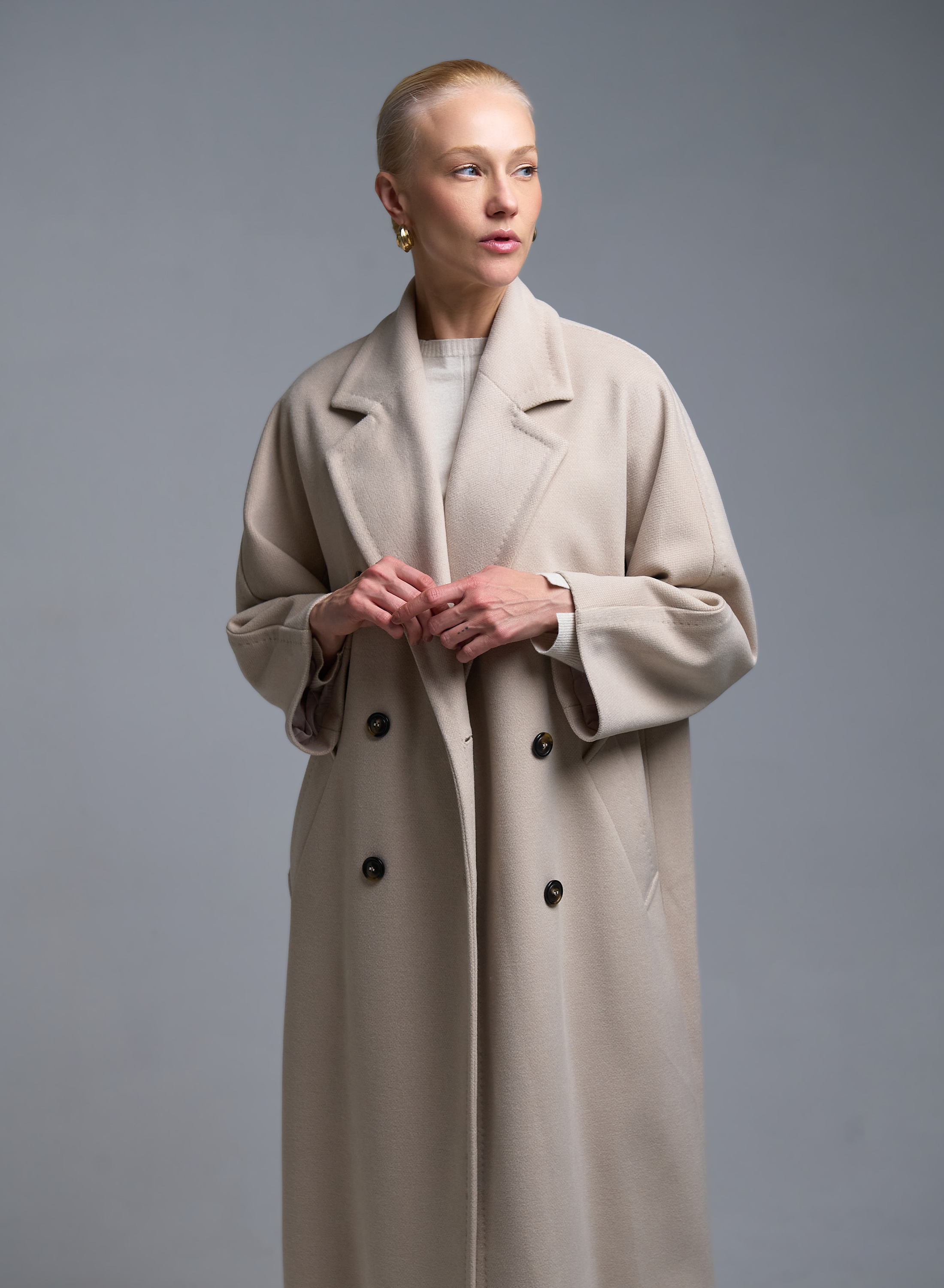 Ecrou double breasted Coat Tensione In - 1