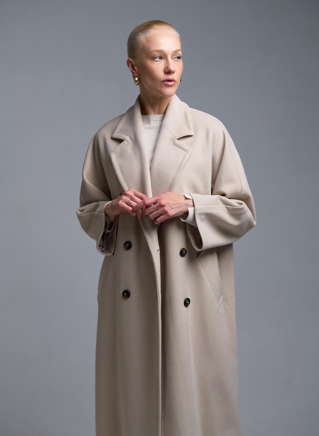 Ecrou double breasted Coat Tensione In - 2