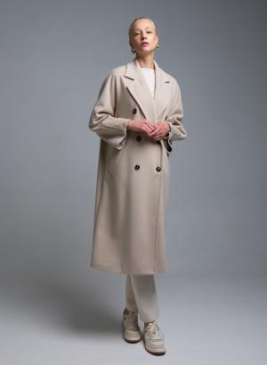 Ecrou double breasted Coat Tensione In - 53685