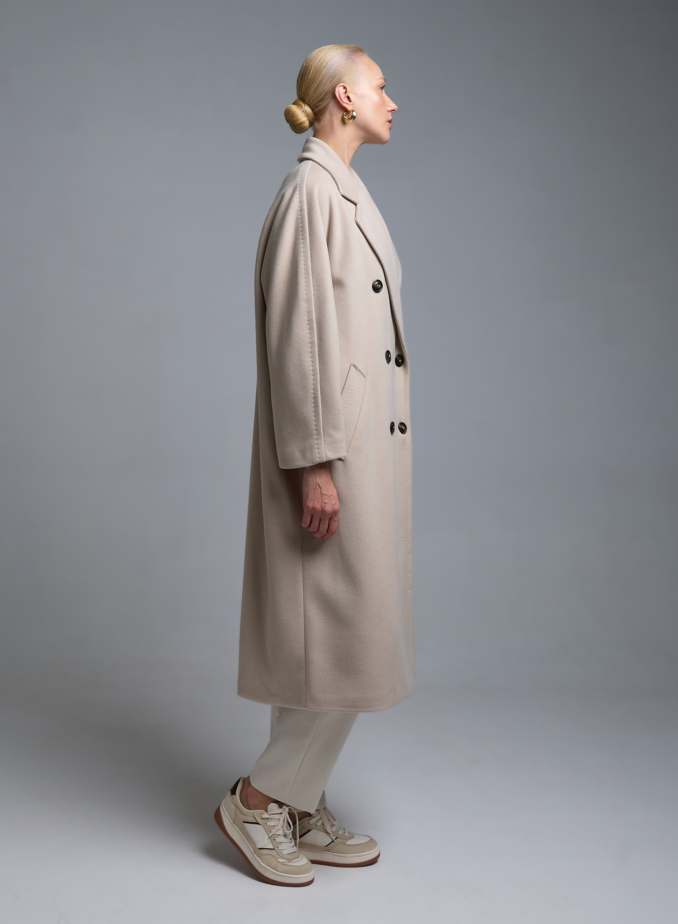 Ecrou double breasted Coat Tensione In - 6