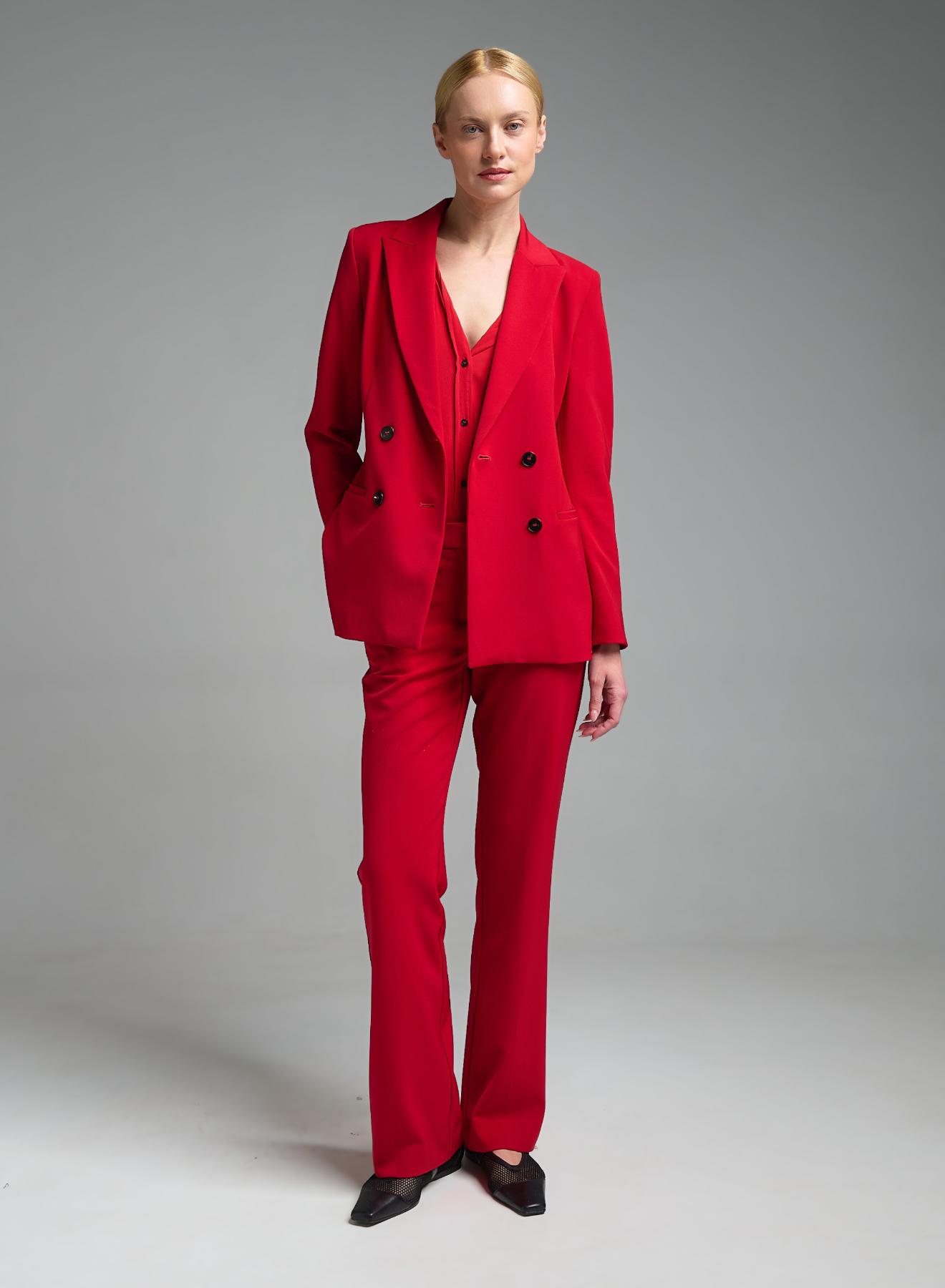 Red slim flared Trousers Emme Marella - 1