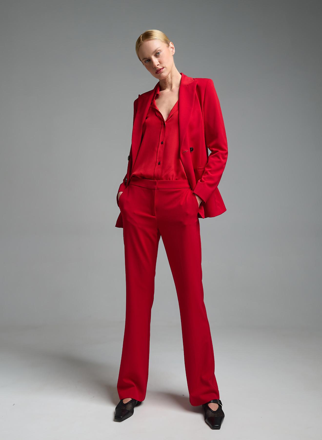 Red slim flared Trousers Emme Marella - 2