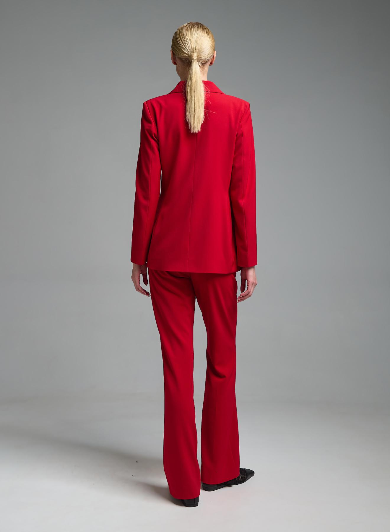 Red slim flared Trousers Emme Marella - 4