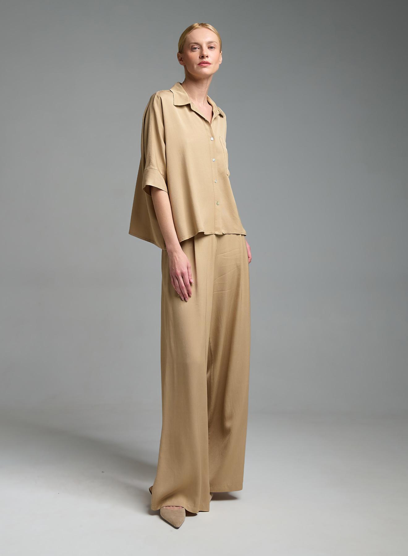 Beige Shirt with three quarters sleeves Eco - 2