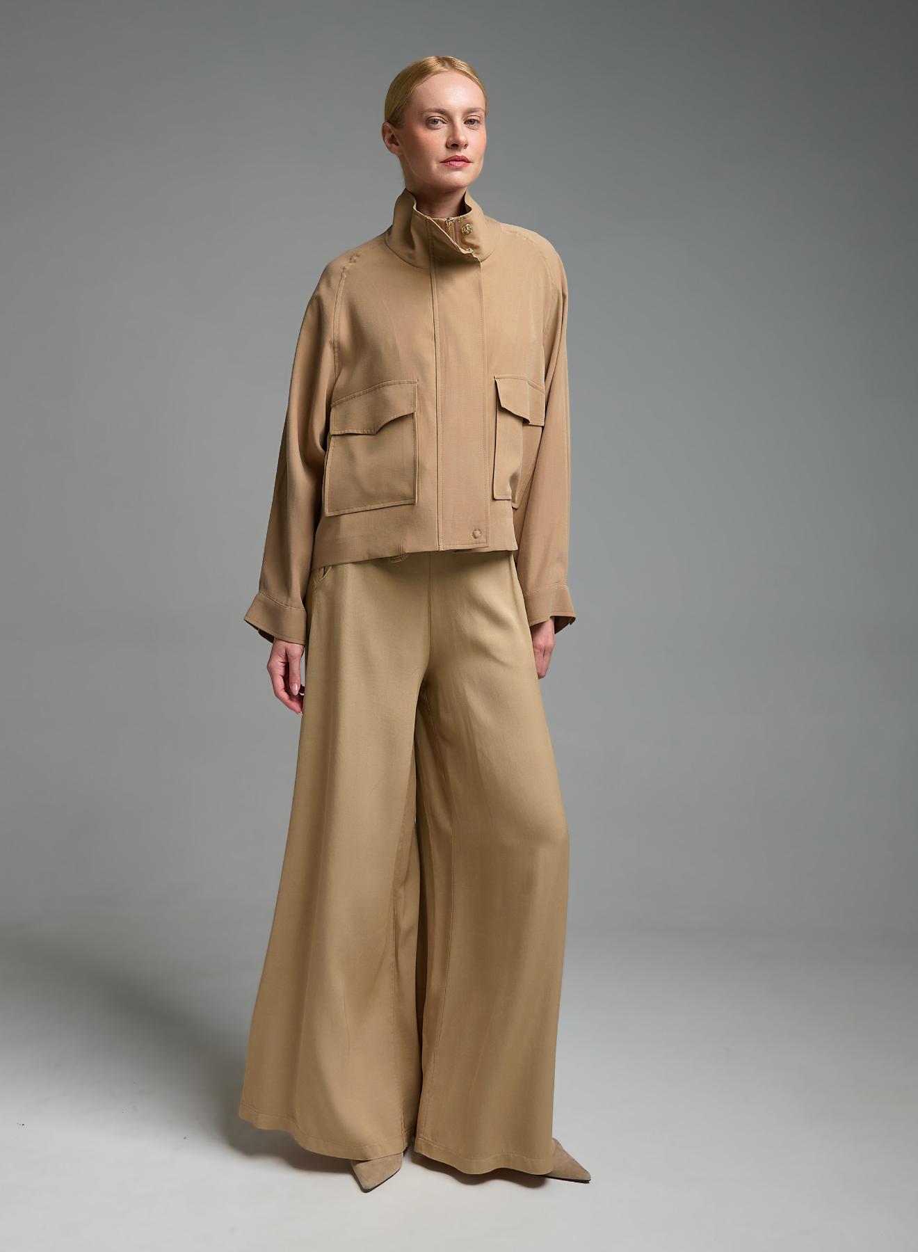 Μπεζ Μπουφάν με εξωτερικές τσέπες μπροστά Eco - 3