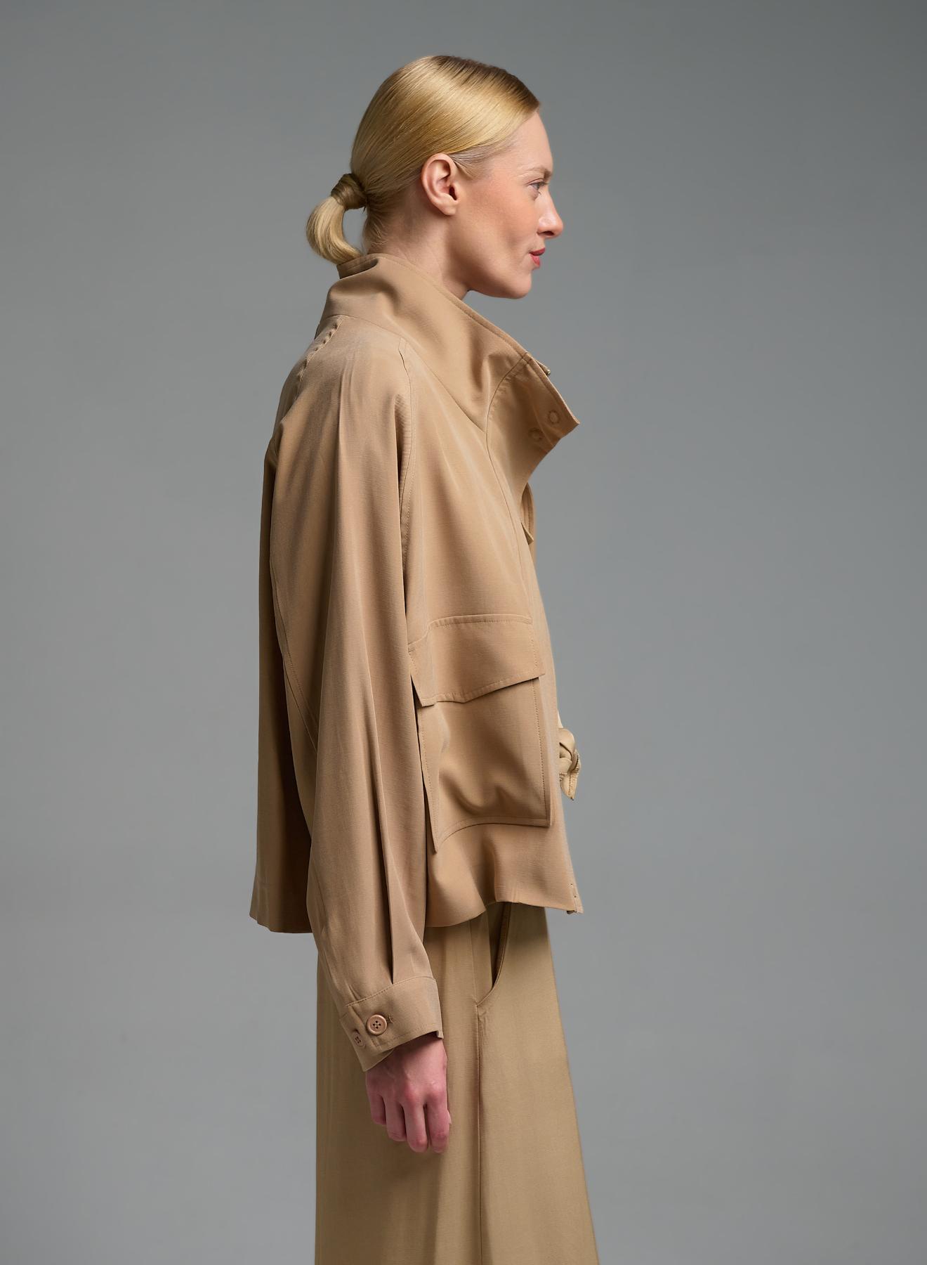 Μπεζ Μπουφάν με εξωτερικές τσέπες μπροστά Eco - 5