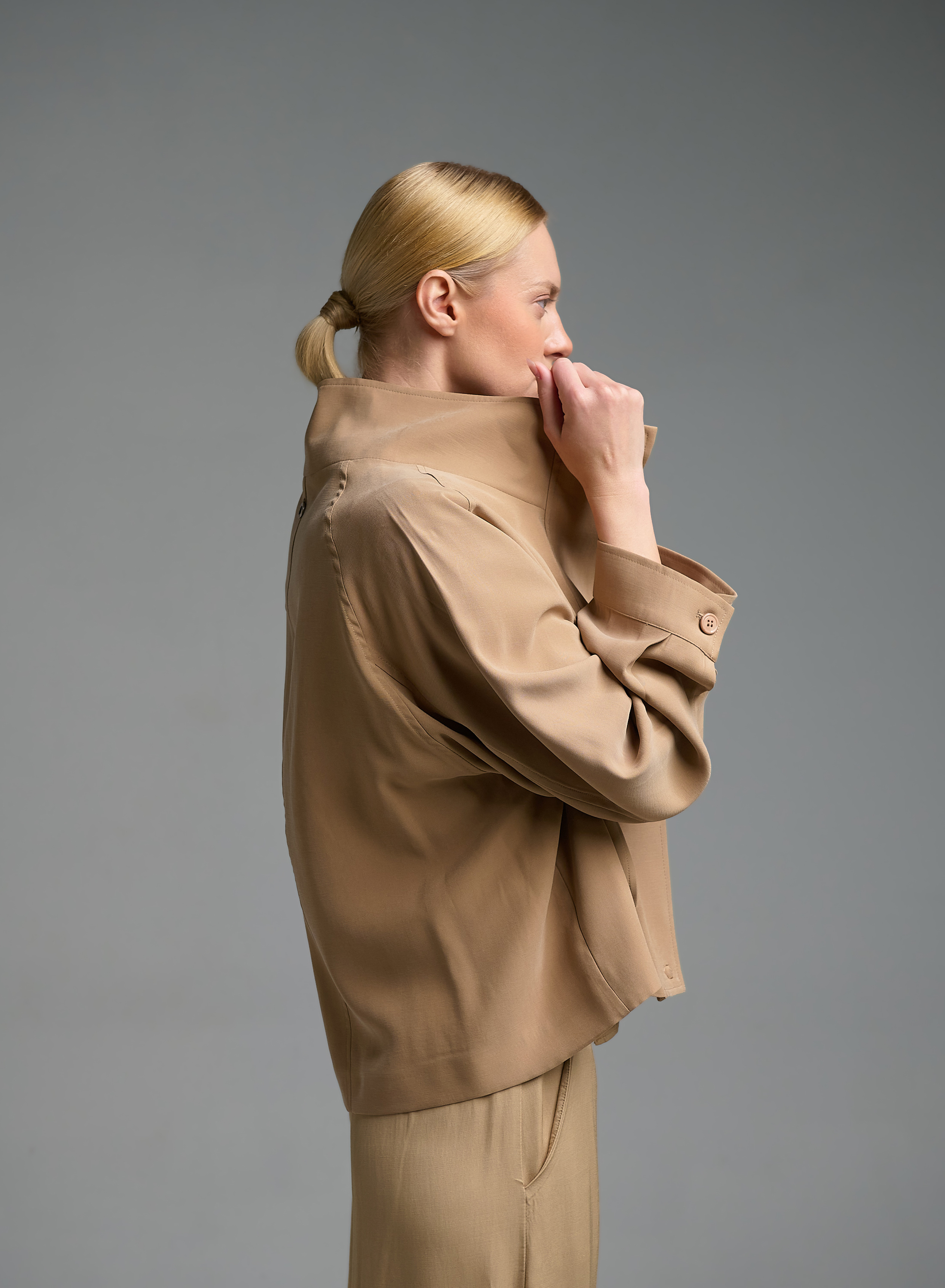 Μπεζ Μπουφάν με εξωτερικές τσέπες μπροστά Eco - 6