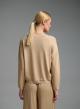 Beige Sweater with V neckline and with textured details Valentina Milano - 4