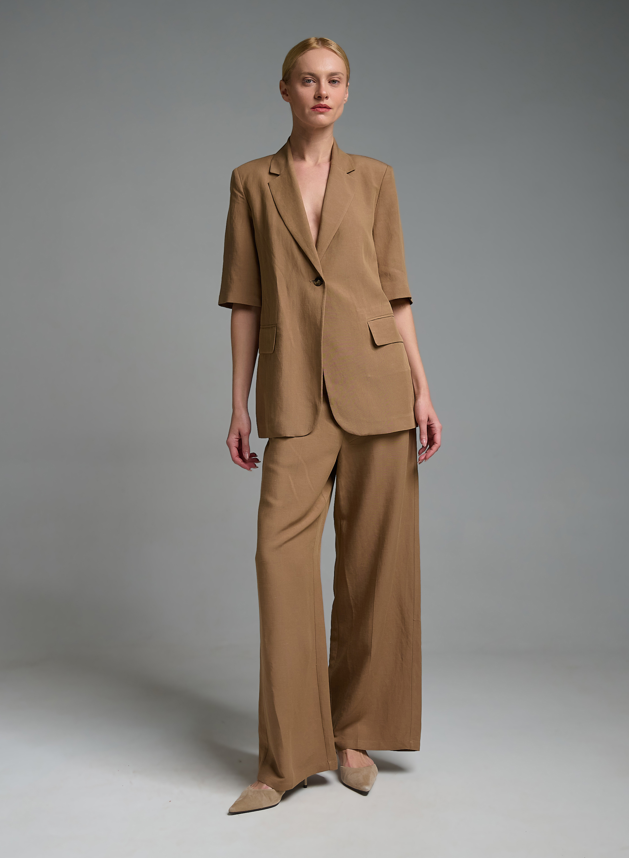 Κάμελ Σακάκι με κοντά μανίκια Emme Marella - 4